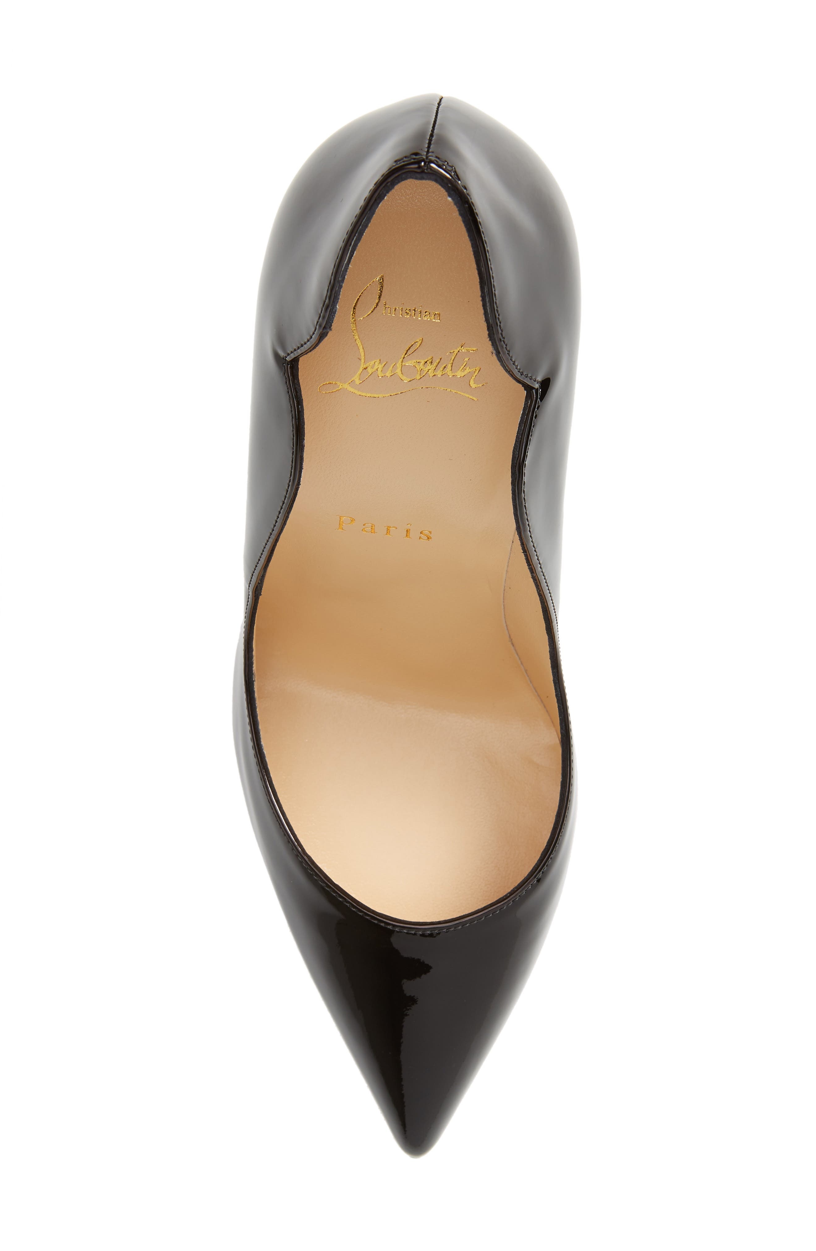 Christian Louboutin Hot Chick Scallop Pointed Toe Pump in Bk01 Black/lin Black at Nordstrom - 5