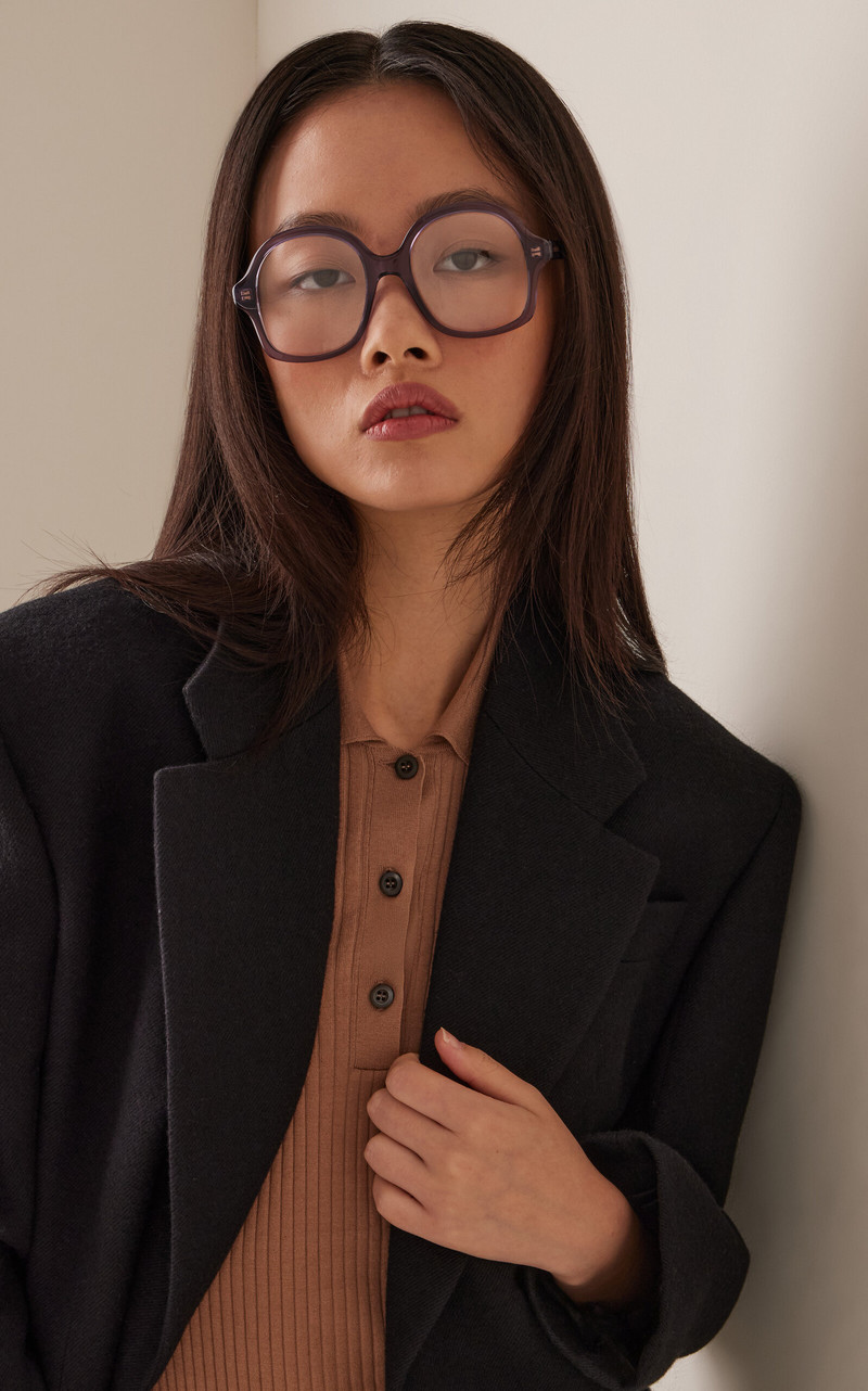 Loewe Oversized Round-Frame Acetate Glasses purple outlook