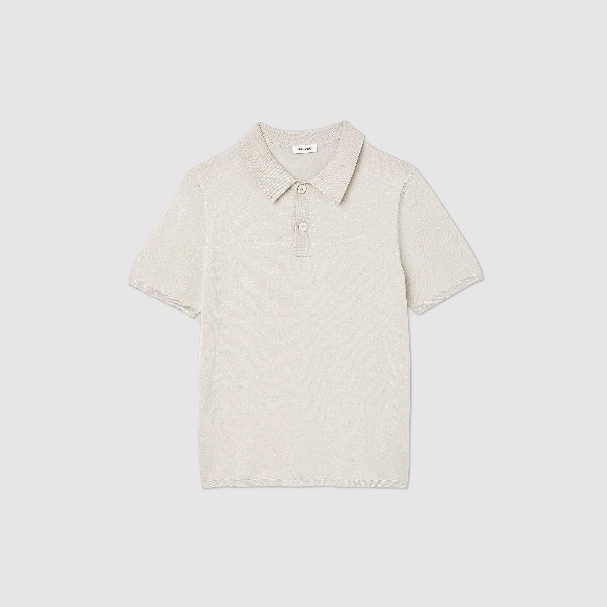 Short-sleeve knitted polo shirt - 1