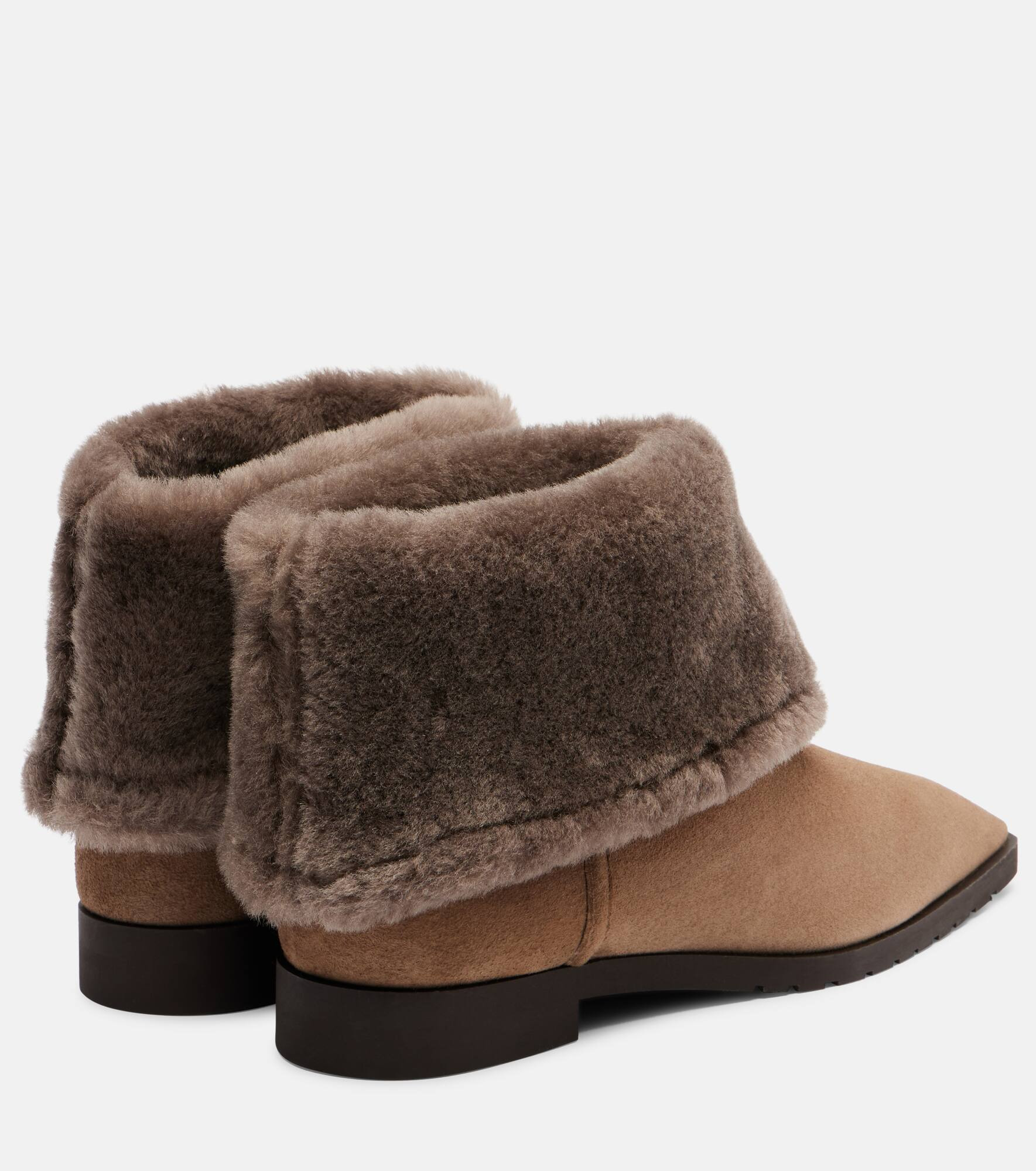 Shearling-lined suede ankle boots - 2