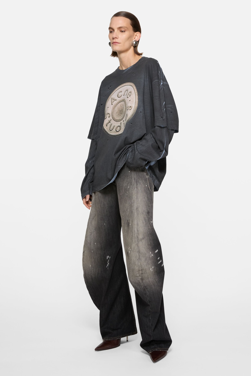 Acne Studios Layered logo t-shirt - Black outlook