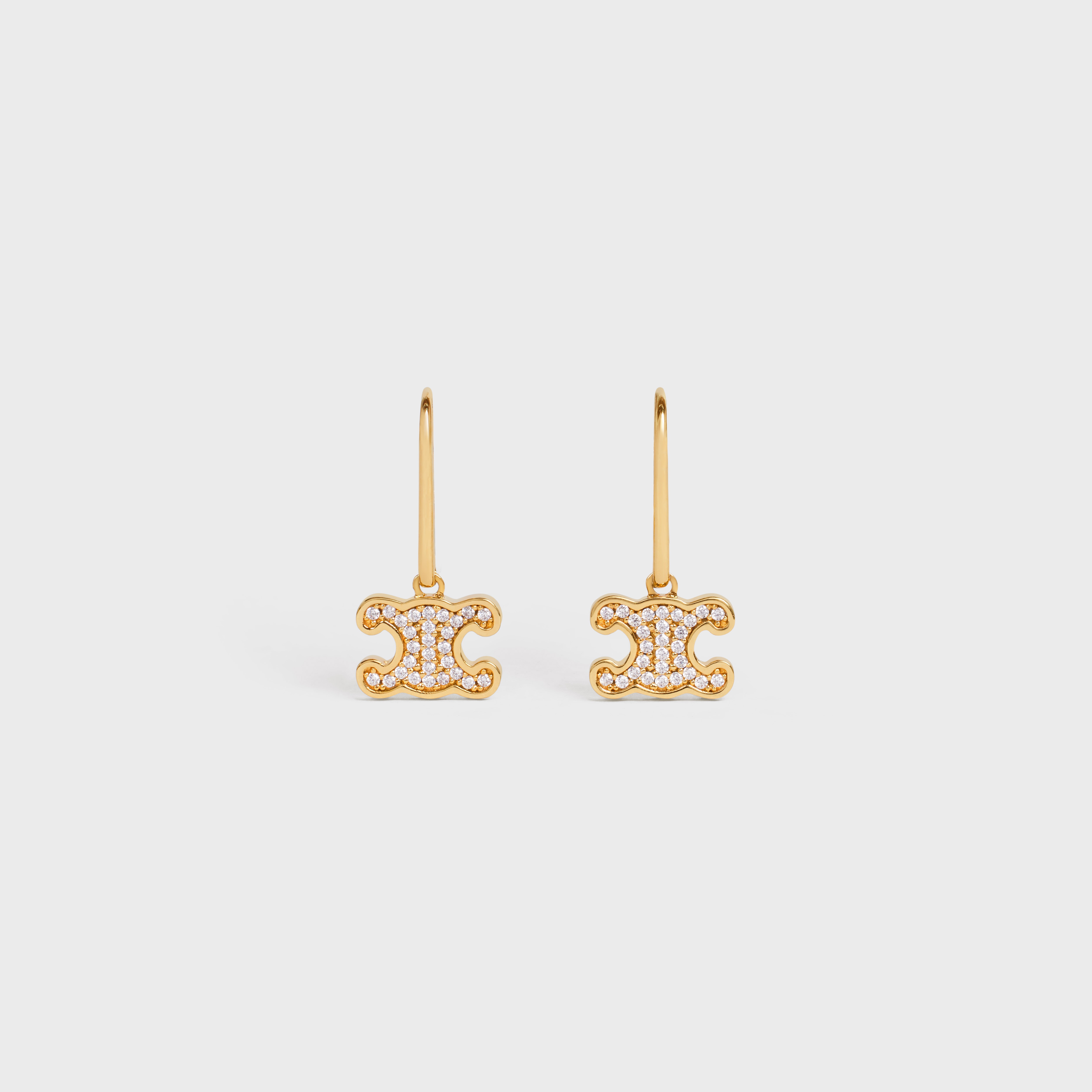 CELINE Triomphe TRIOMPHE ASYMMETRIC HOOPS IN BRASS WITH GOLD FINISH