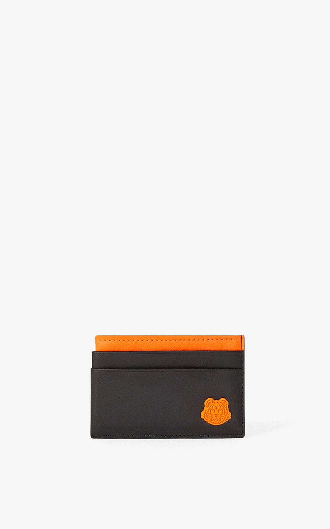 Tiger Crest leather card holder - 1