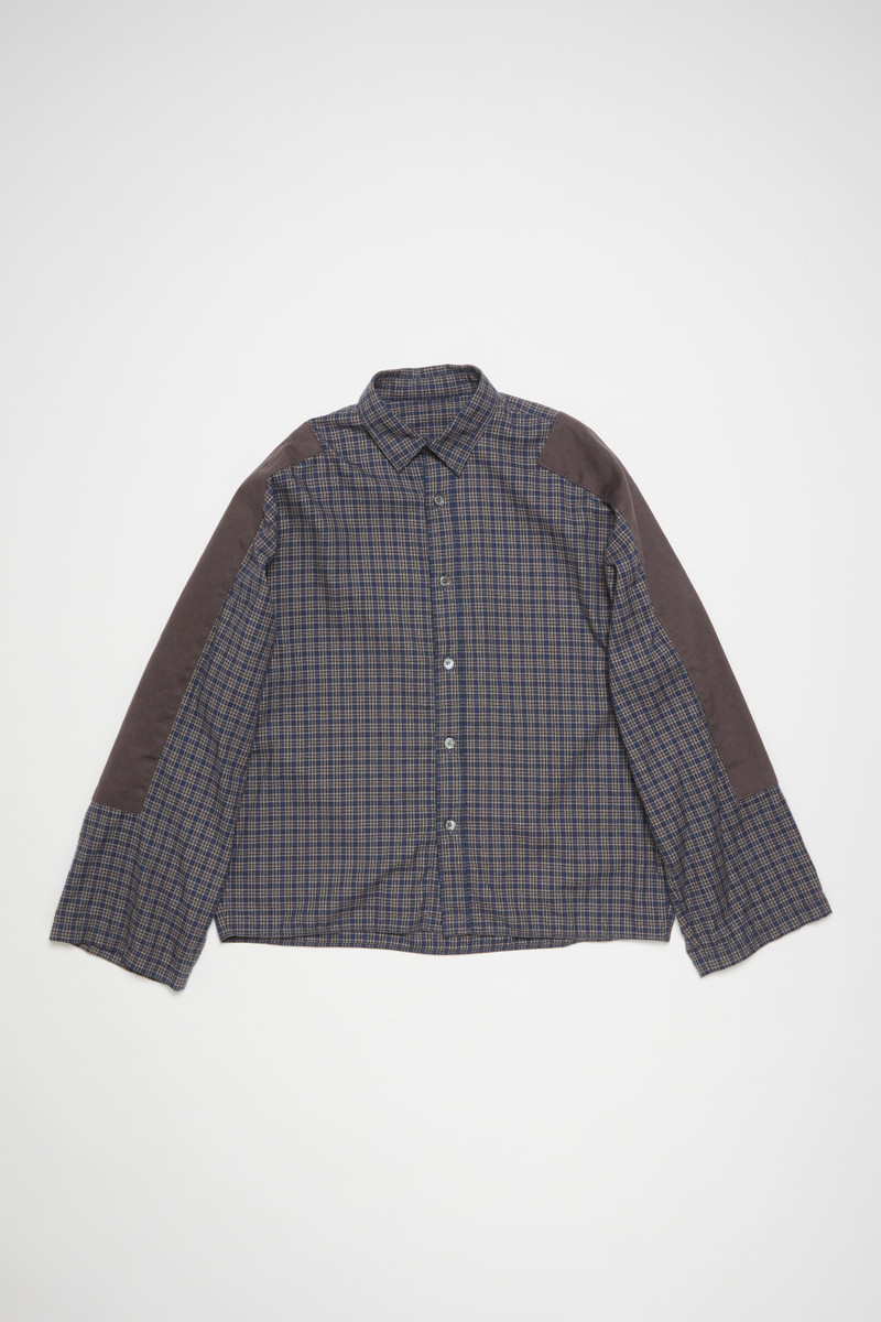 Check button-up shirt - Black/Navy 1
