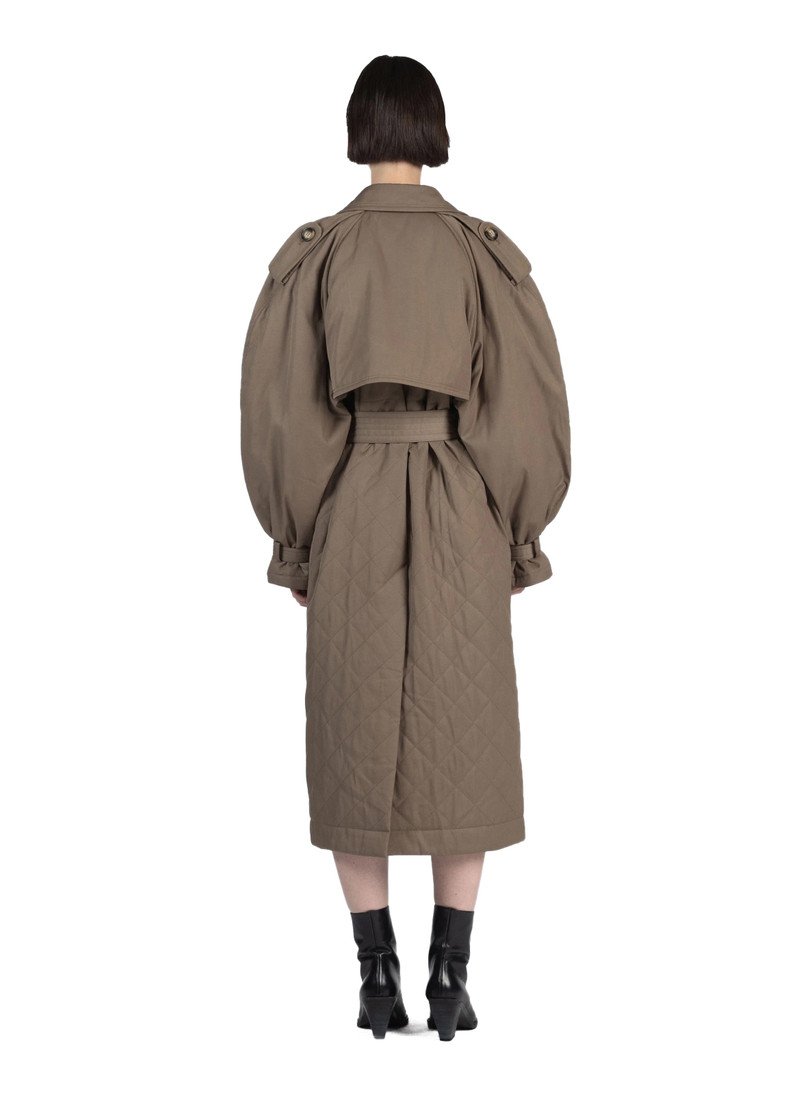 Quilted Trench Coat Brown 4