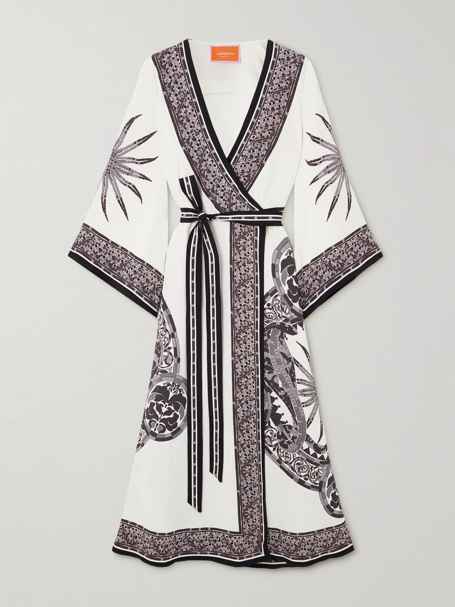 Printed crepe midi wrap dress Multi - 1
