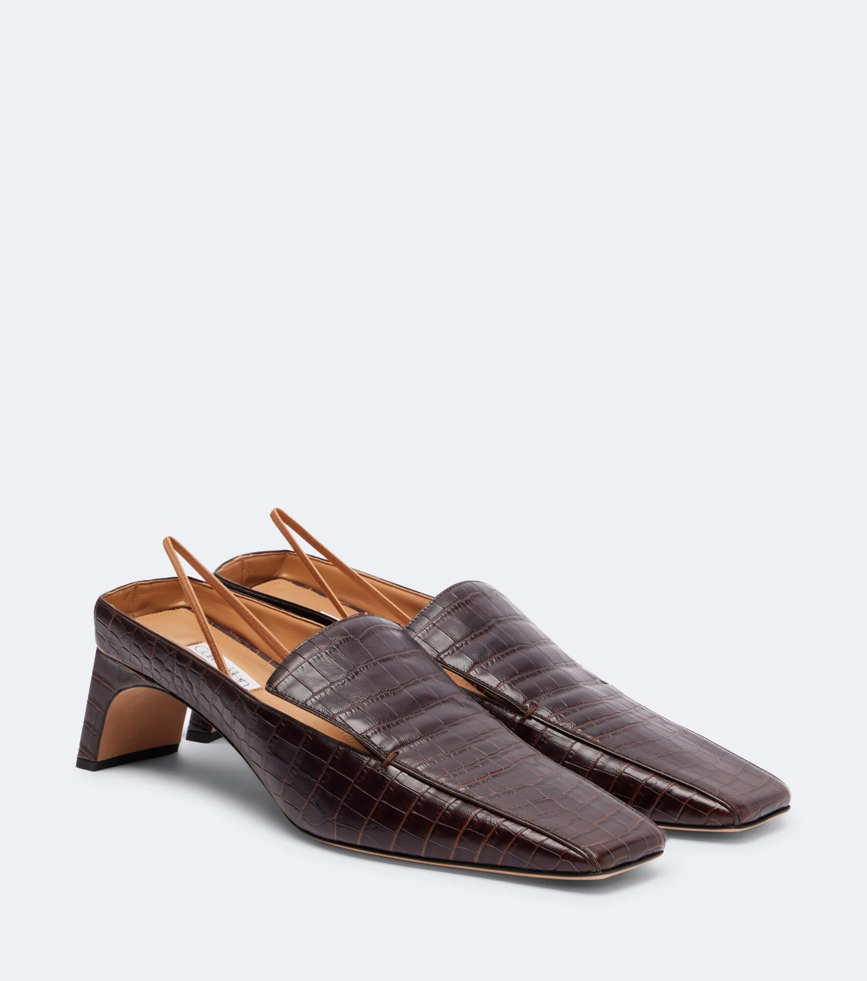 Tilda croc-effect leather slingback pumps - 1