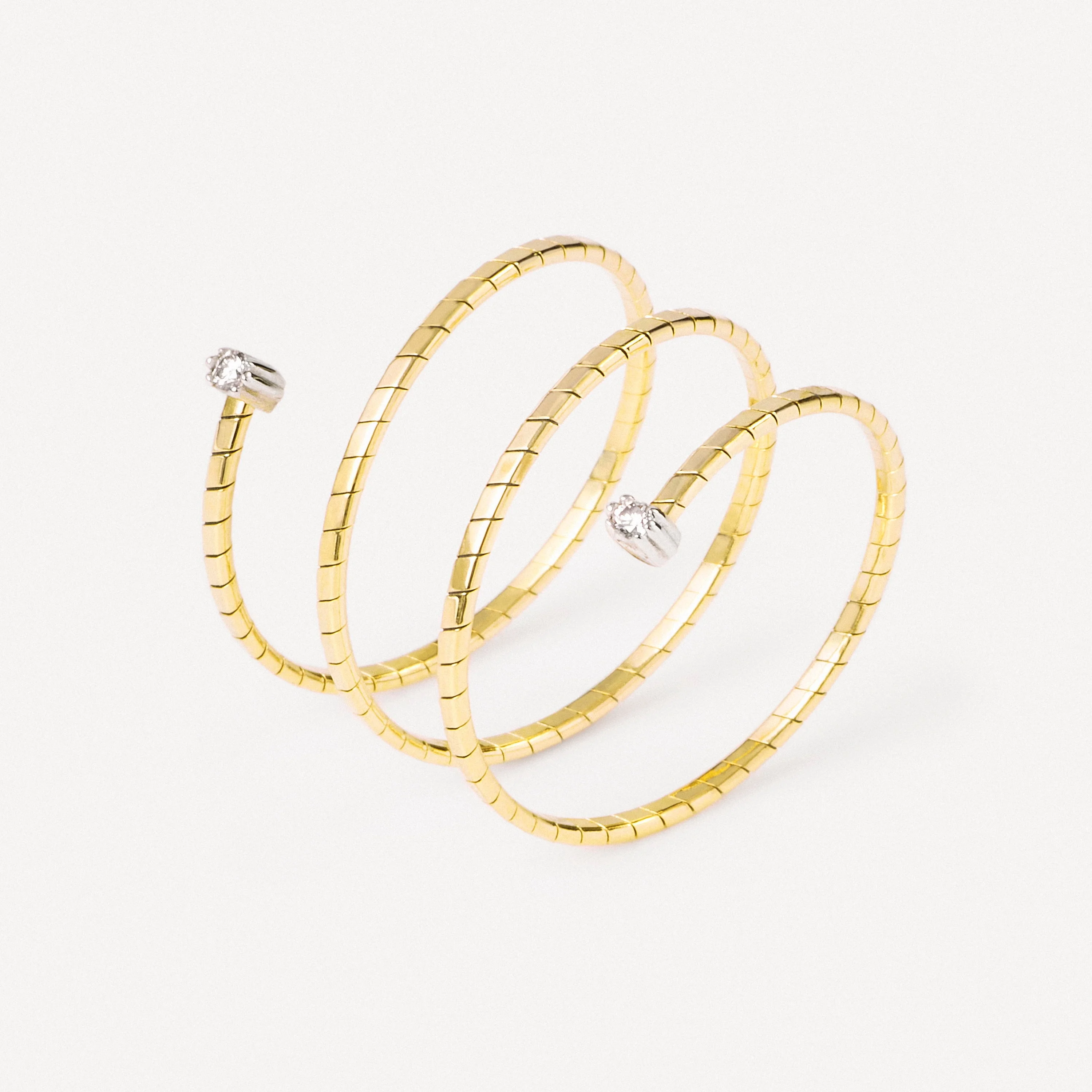 Gold Double spiral ring with diamonds TOUS ATELIER - 1