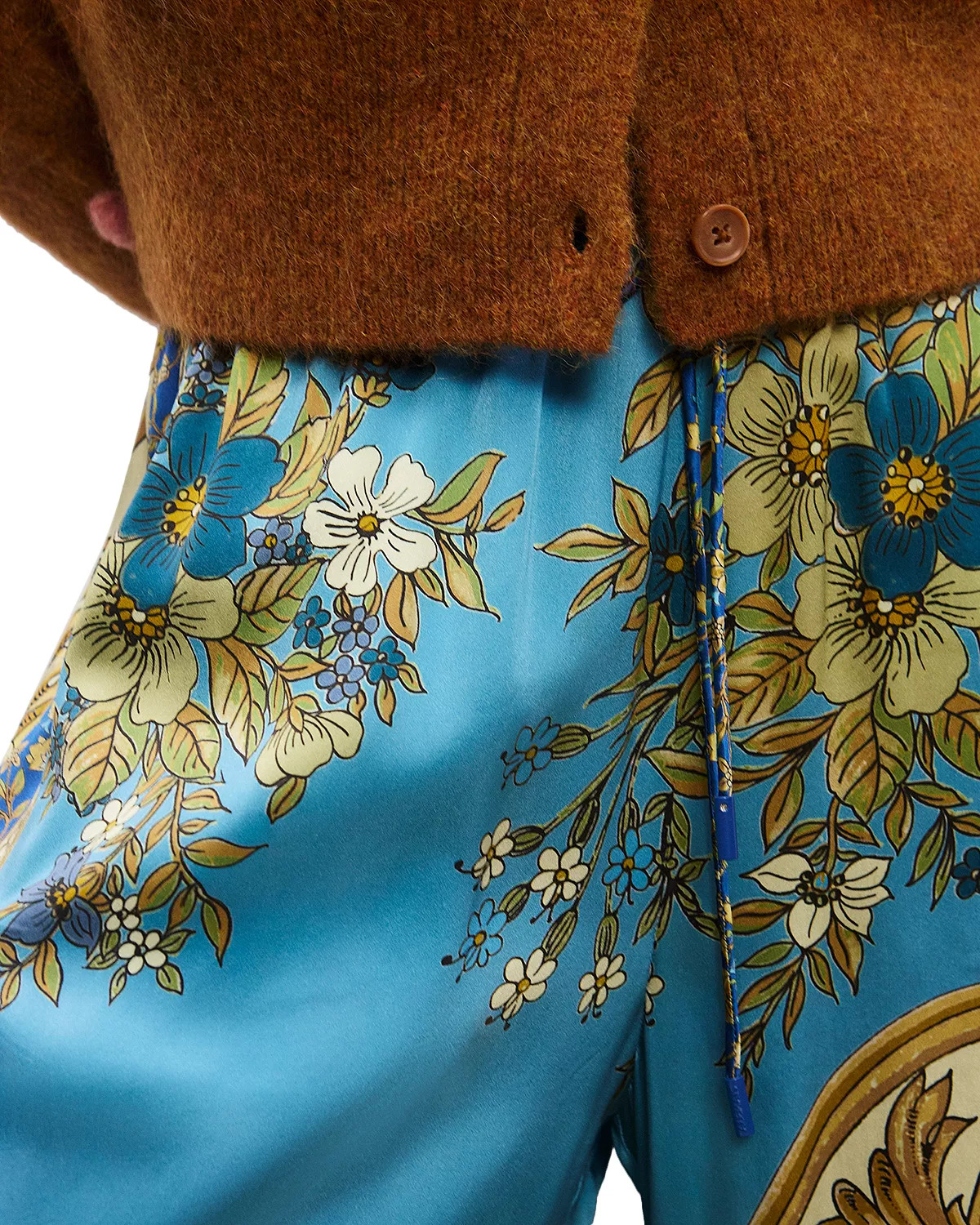 Cassie Silk Brocade Pants - 5