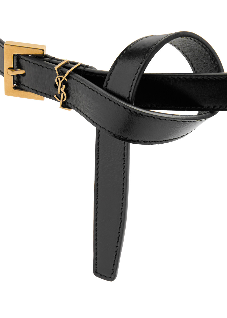 Logo leather belt - 4