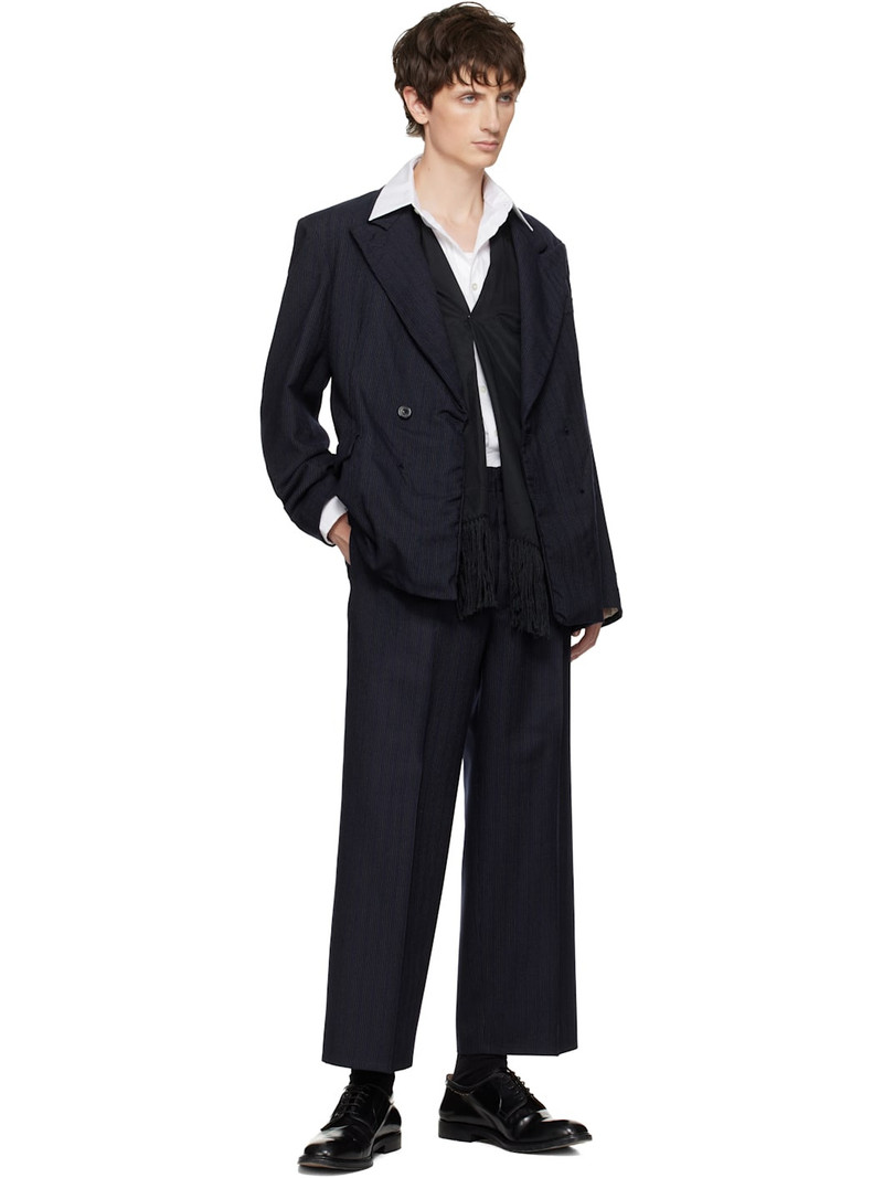Maison Margiela Navy Striped Trousers outlook