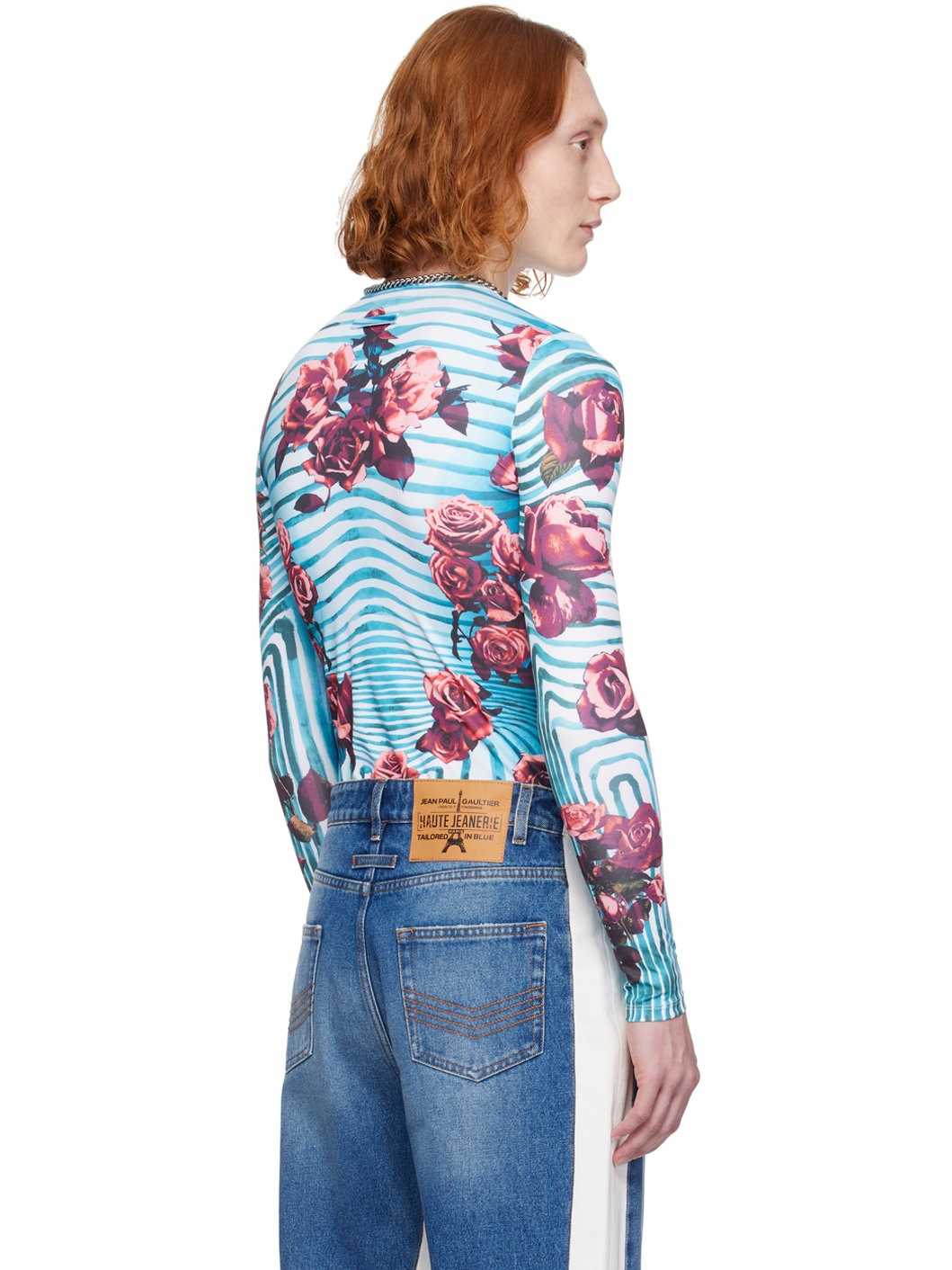 Blue & Red Floral Long Sleeve T-Shirt - 3