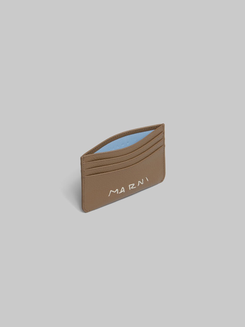 BROWN LEATHER CARDHOLDER WITH MARNI MENDING - 2