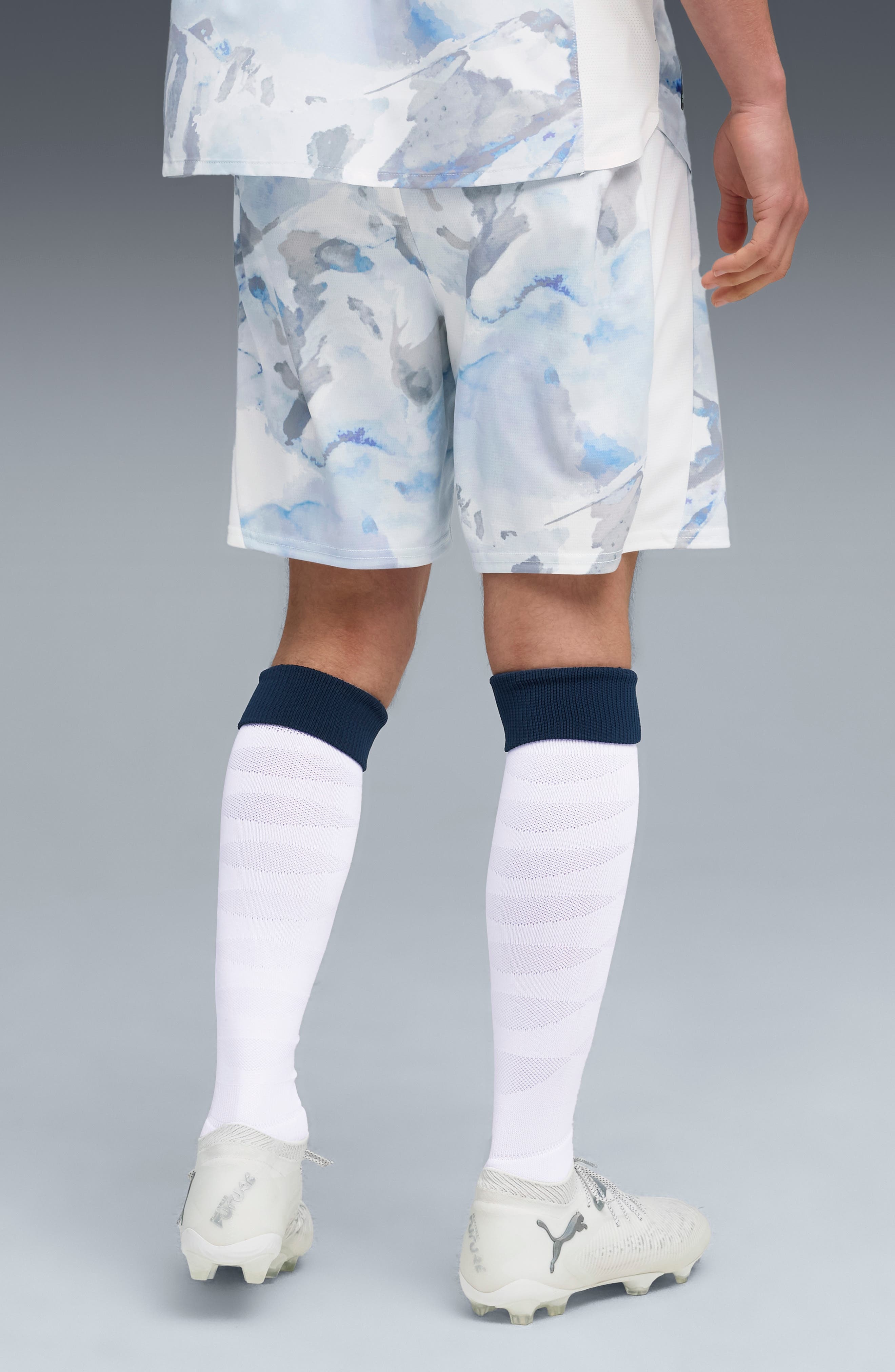 PUMA x KidSuper MTY Replica Performance Mesh Soccer Shorts in Puma White-Deep Navy at Nordstrom - 2