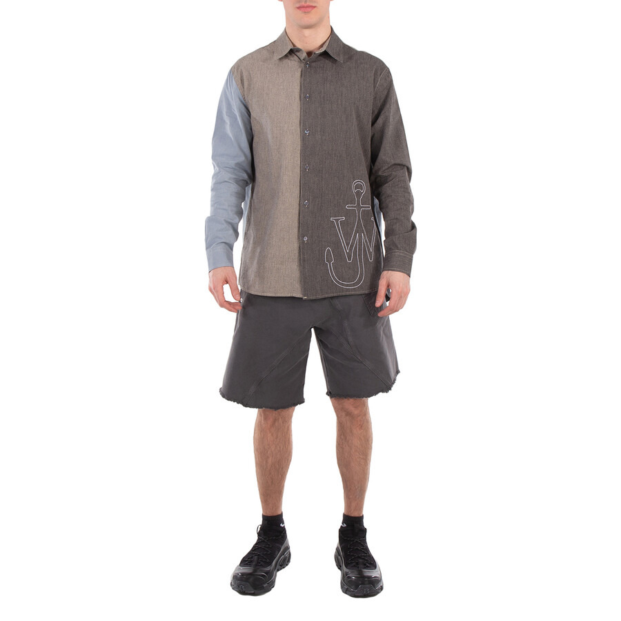 JW Anderson Anchor Patchwork Classic-Fit Cotton Shirt - 2