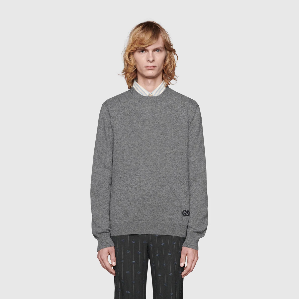 Cashmere sweater with GG - 3