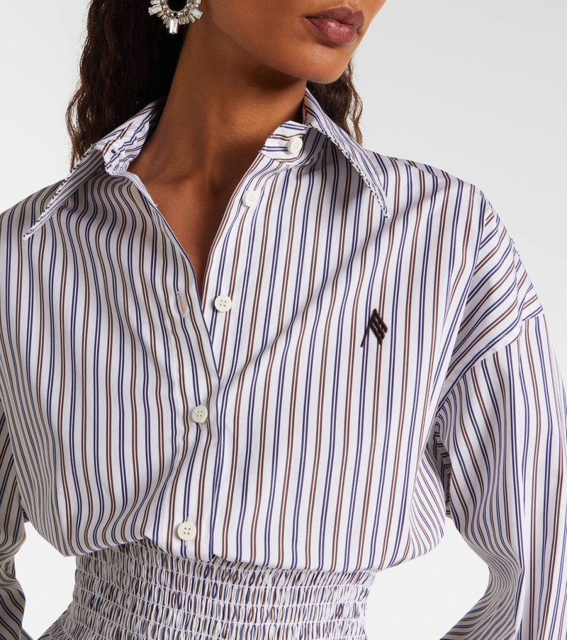 Striped ruched cotton shirt dress 5