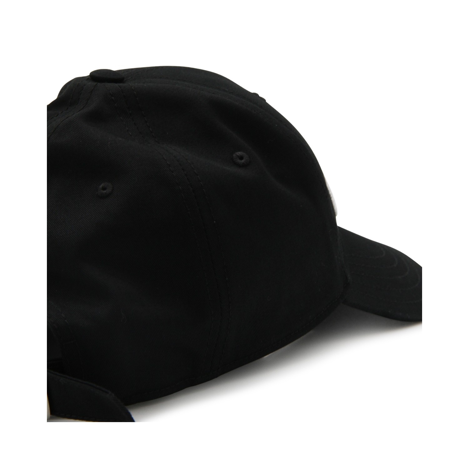 BLACK AND WHITE COTTON LOGO BASEBALL CAP - 2