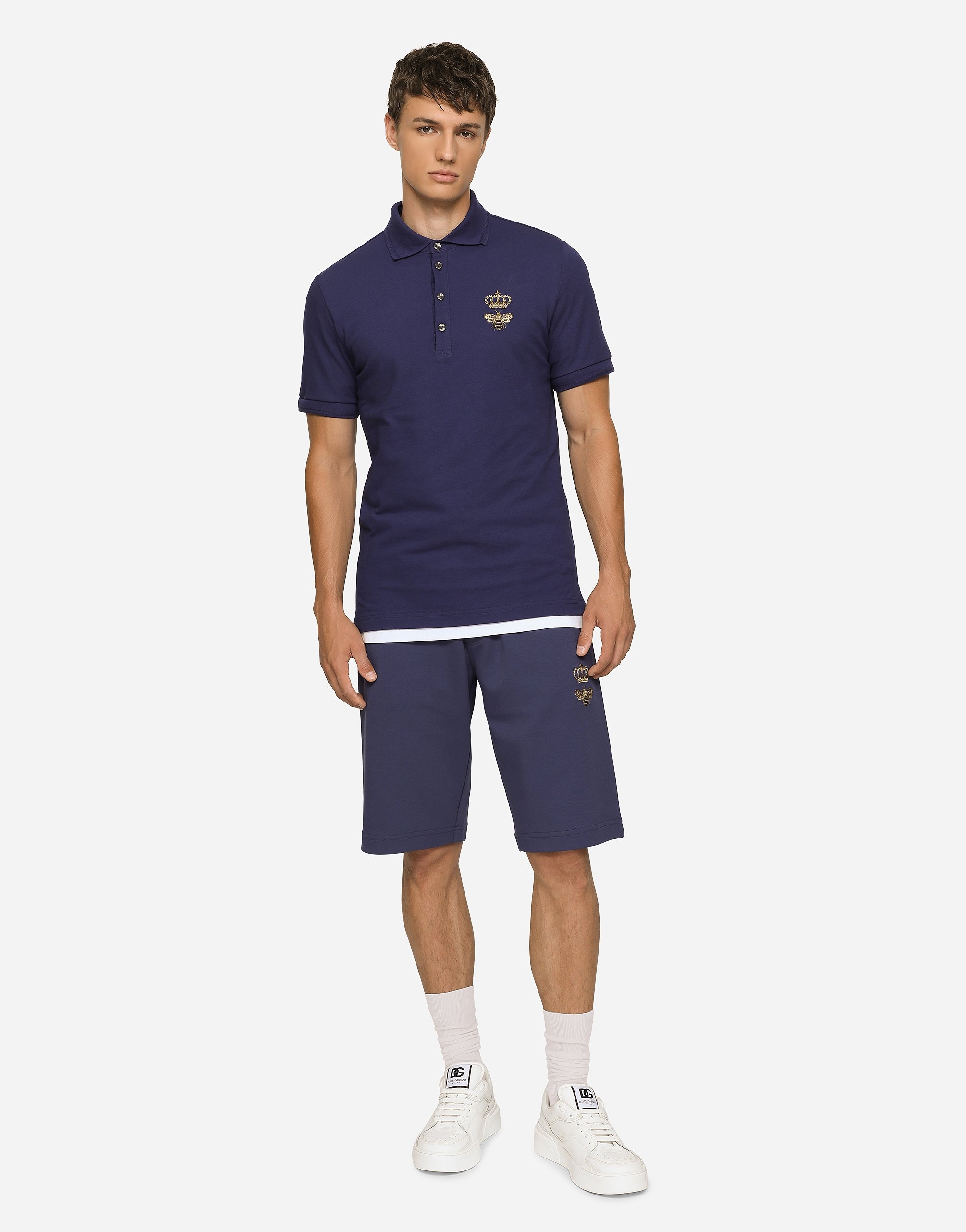 Jersey jogging shorts with embroidery - 2