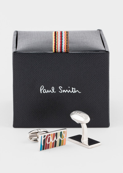 Paul Smith Silver 'Signature Stripe' Cufflinks outlook