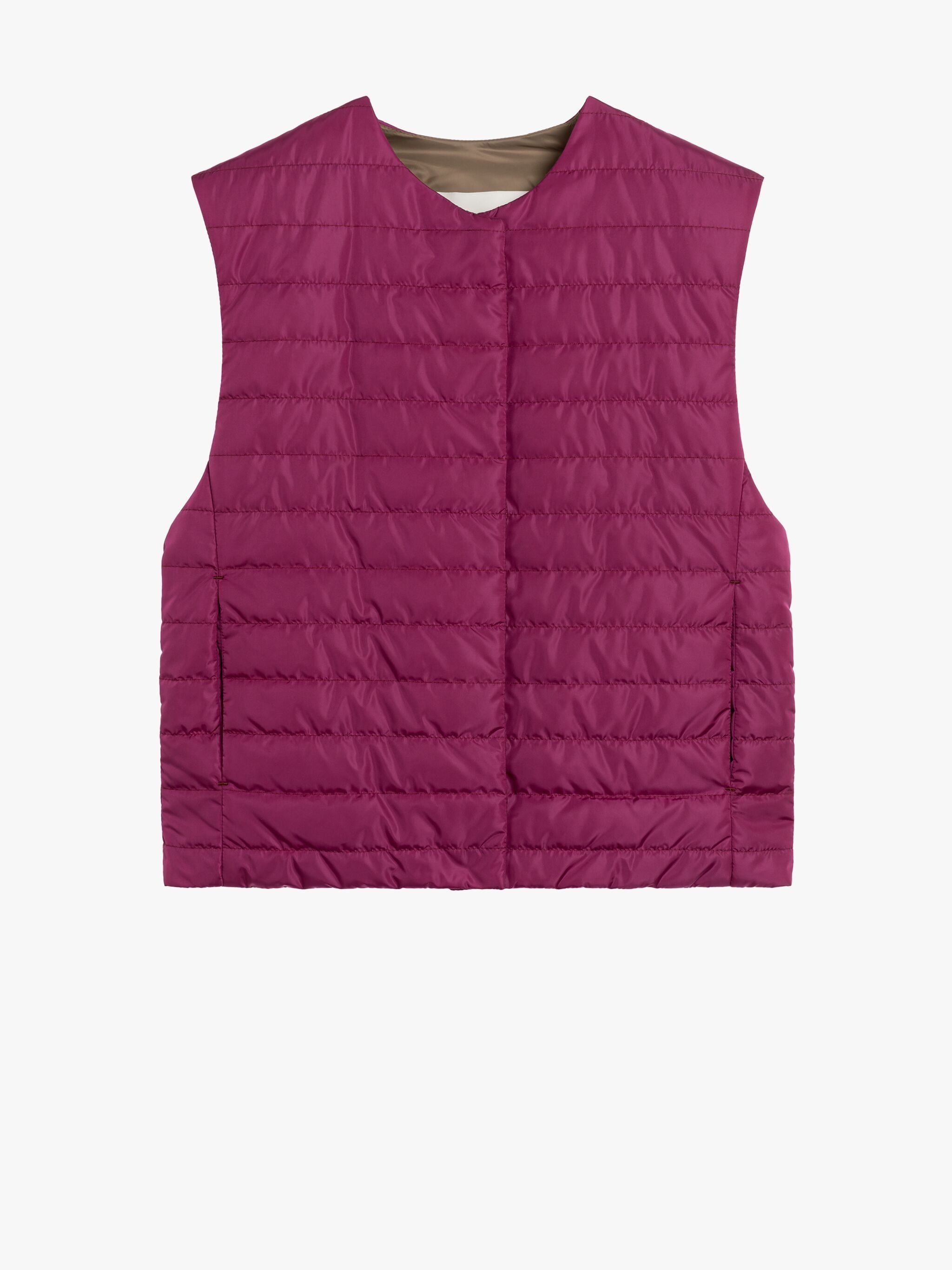 ISABEL BURGUNDY NYLON LINER VEST - 1
