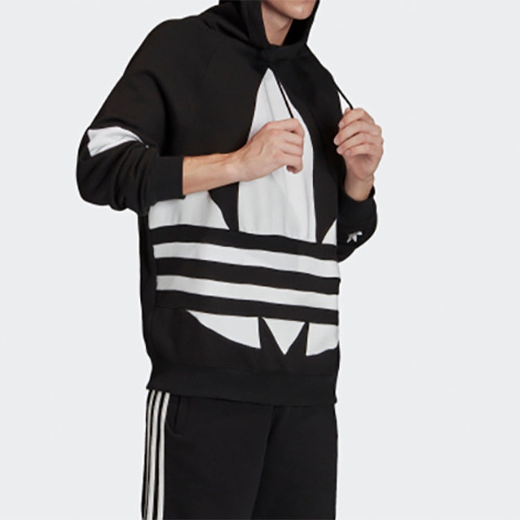 Men's adidas originals Large Logo Drawstring Black Pullover FM9908 - 6