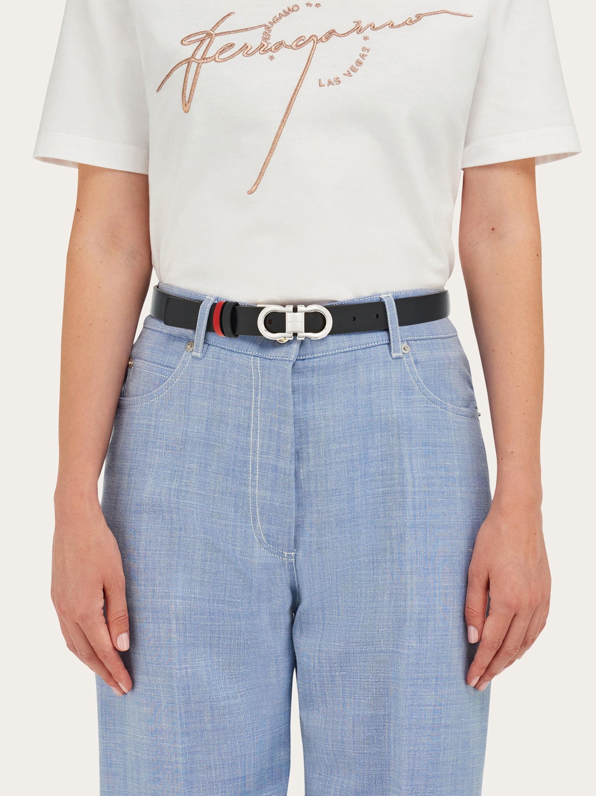 Adjustable and reversible Gancini belt - 4