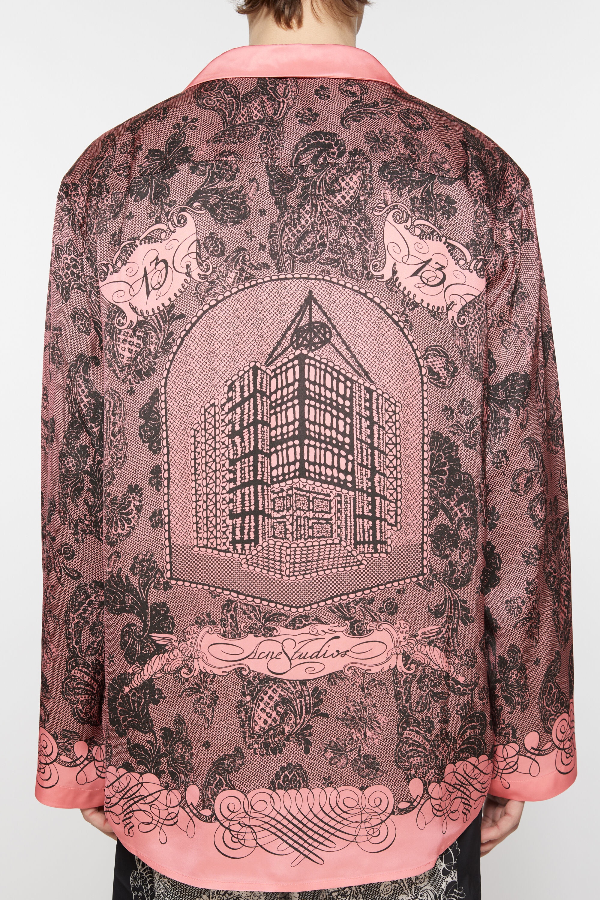 Print button-up shirt - Pink/black - 4