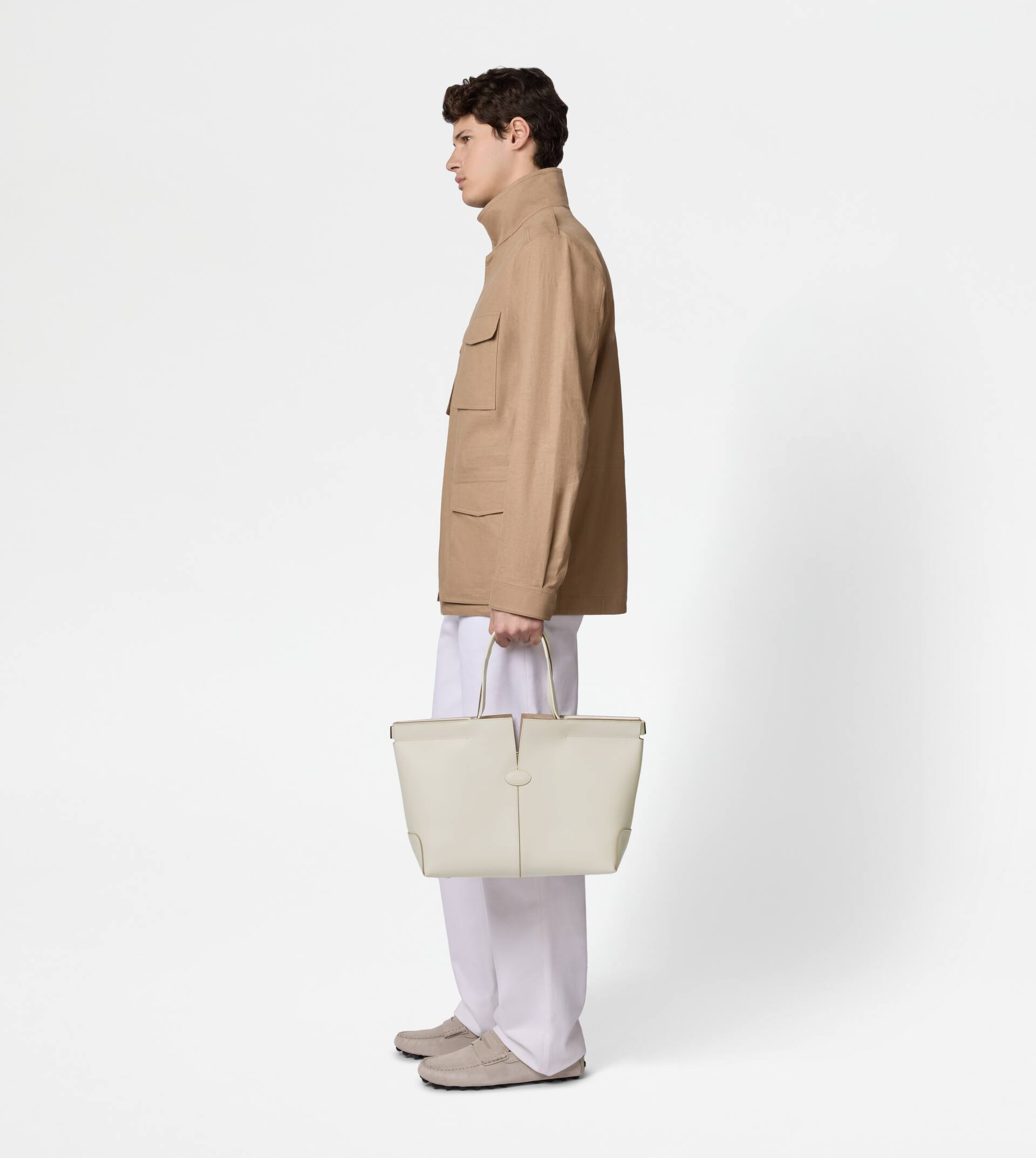 TOD'S DI BAG FOLIO IN LEATHER MEDIUM-SMALL - WHITE - 10