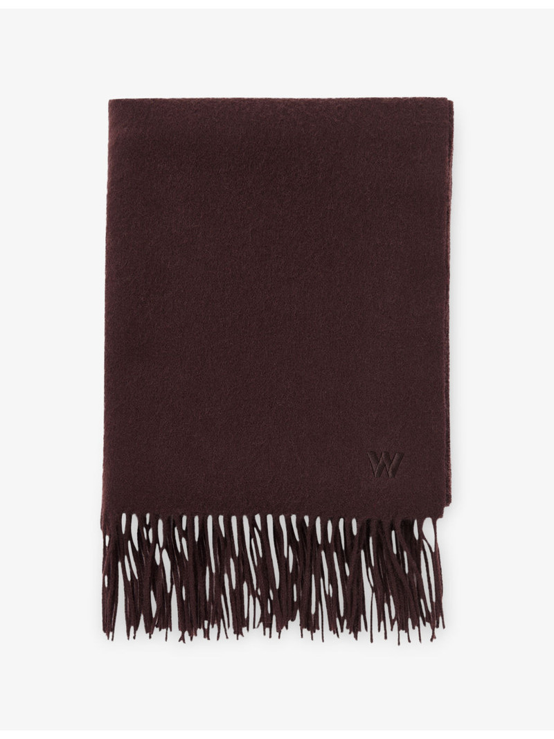 Fringed Wool Blanket Scarf 1