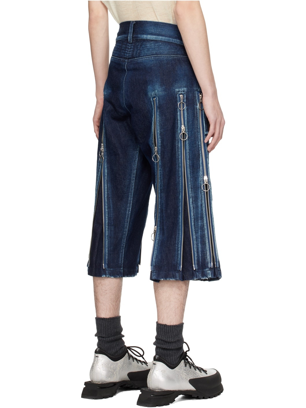 Indigo Adjustable Fit Denim Shorts - 3
