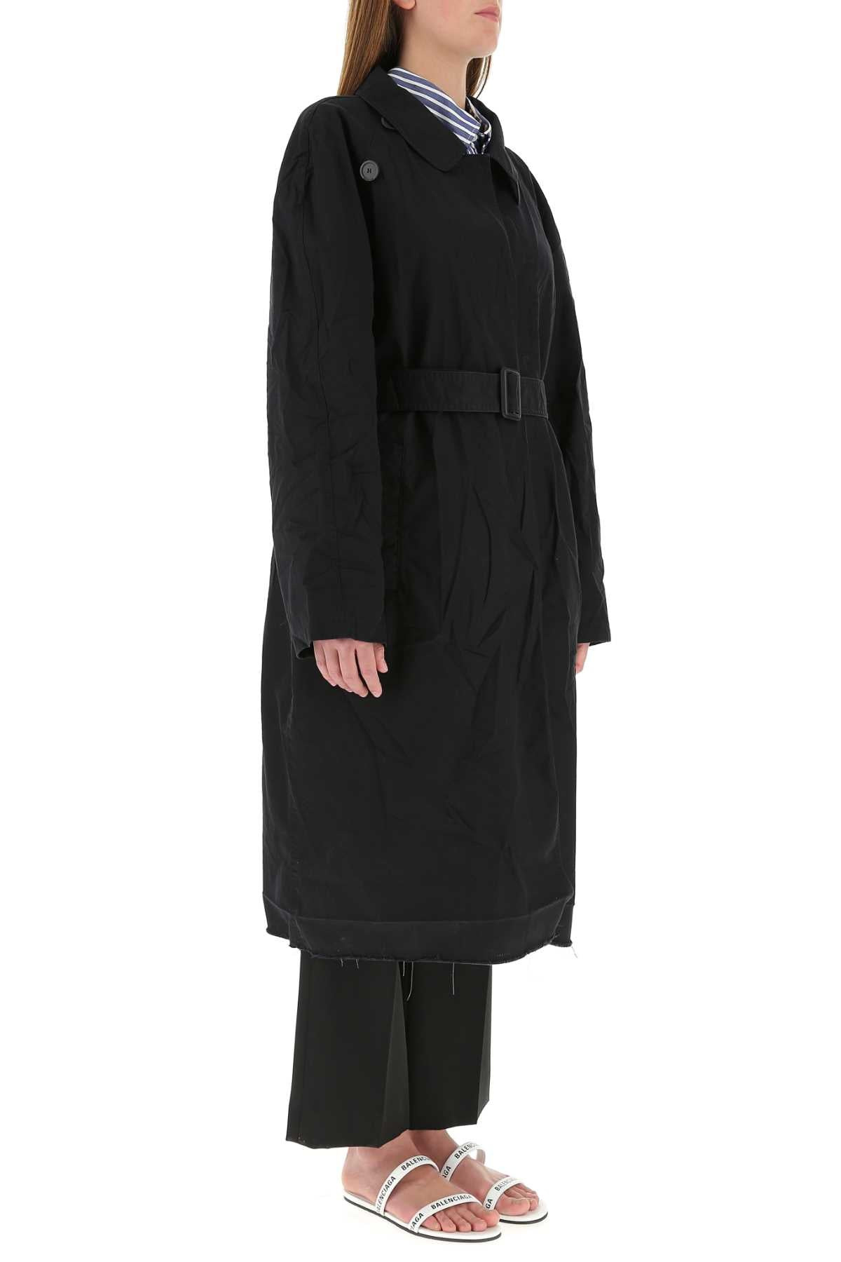 Balenciaga Women Midnight Blue Cotton Overcoat - 3