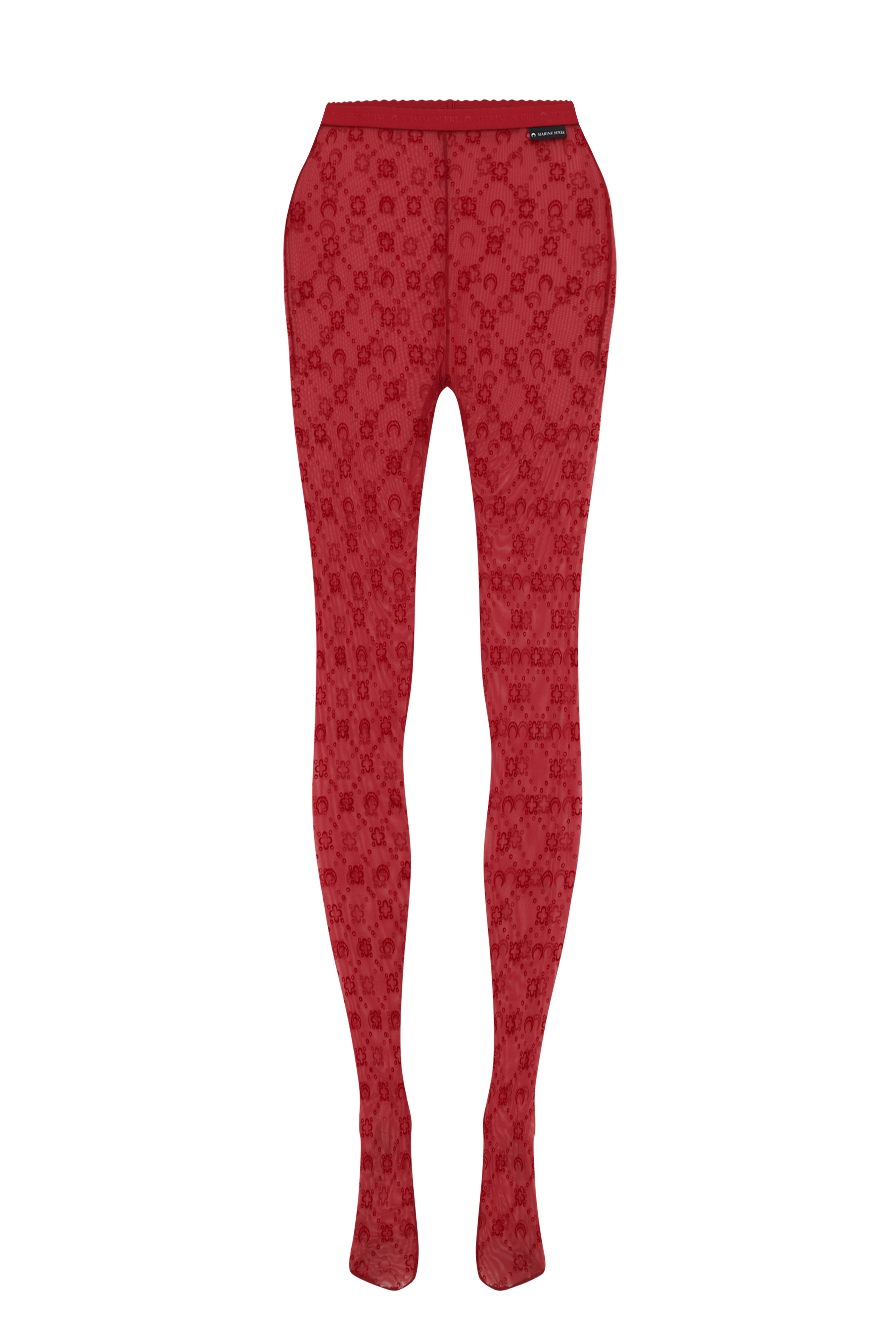 Moonogram Mesh Flock Tights - 1