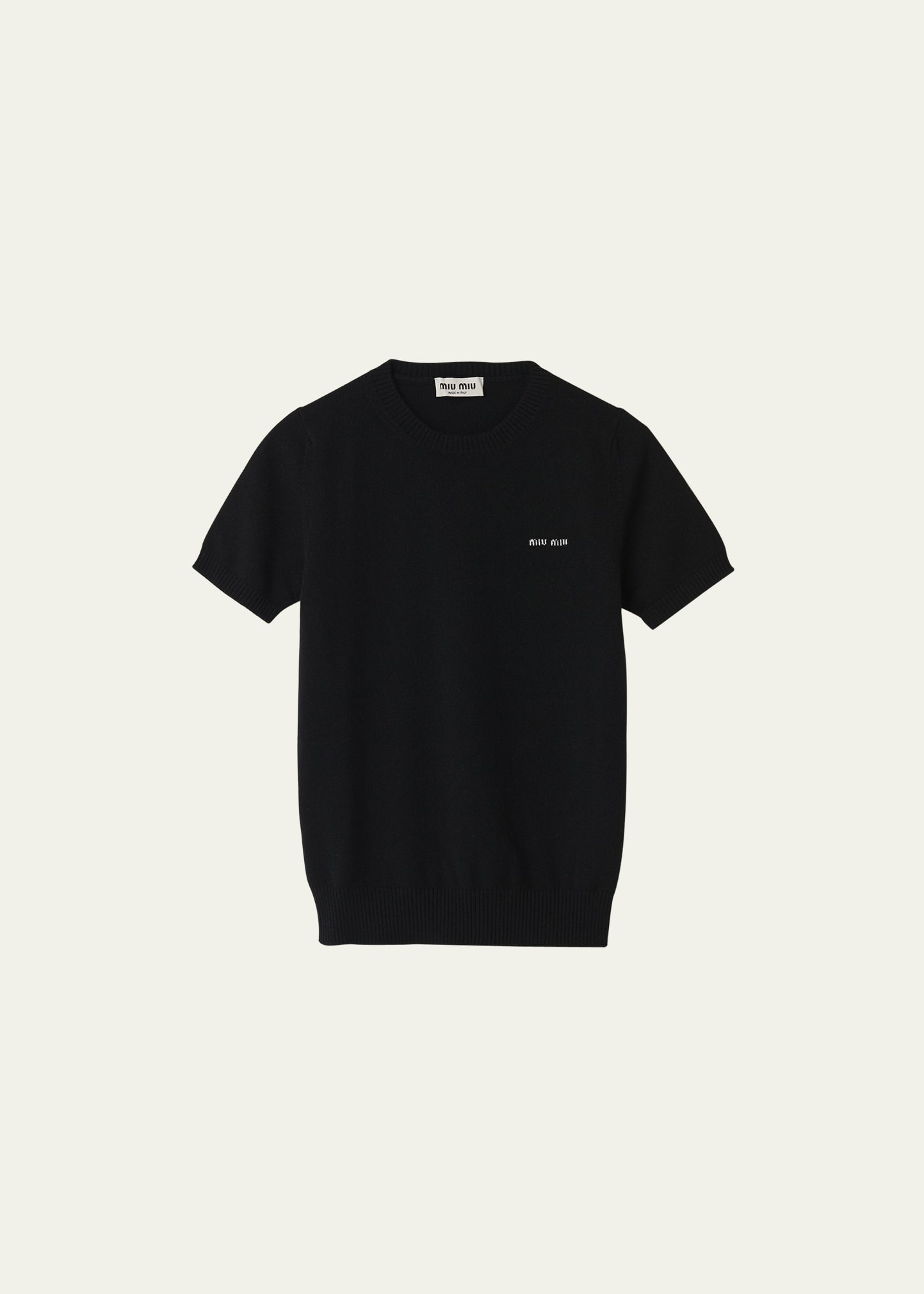Short-Sleeve Cashmere Sweater - 1
