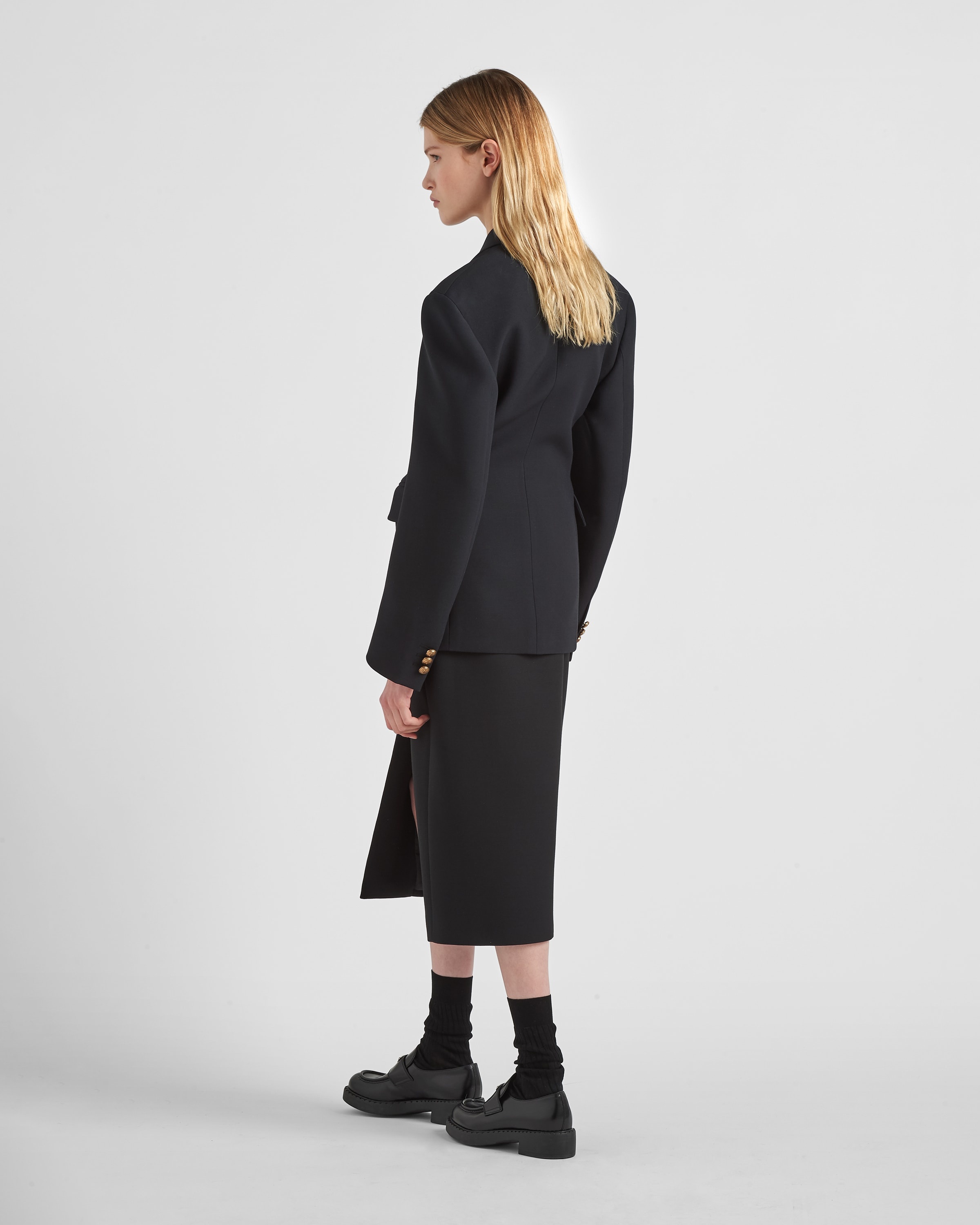 Double-breasted tricotine jacket - 5