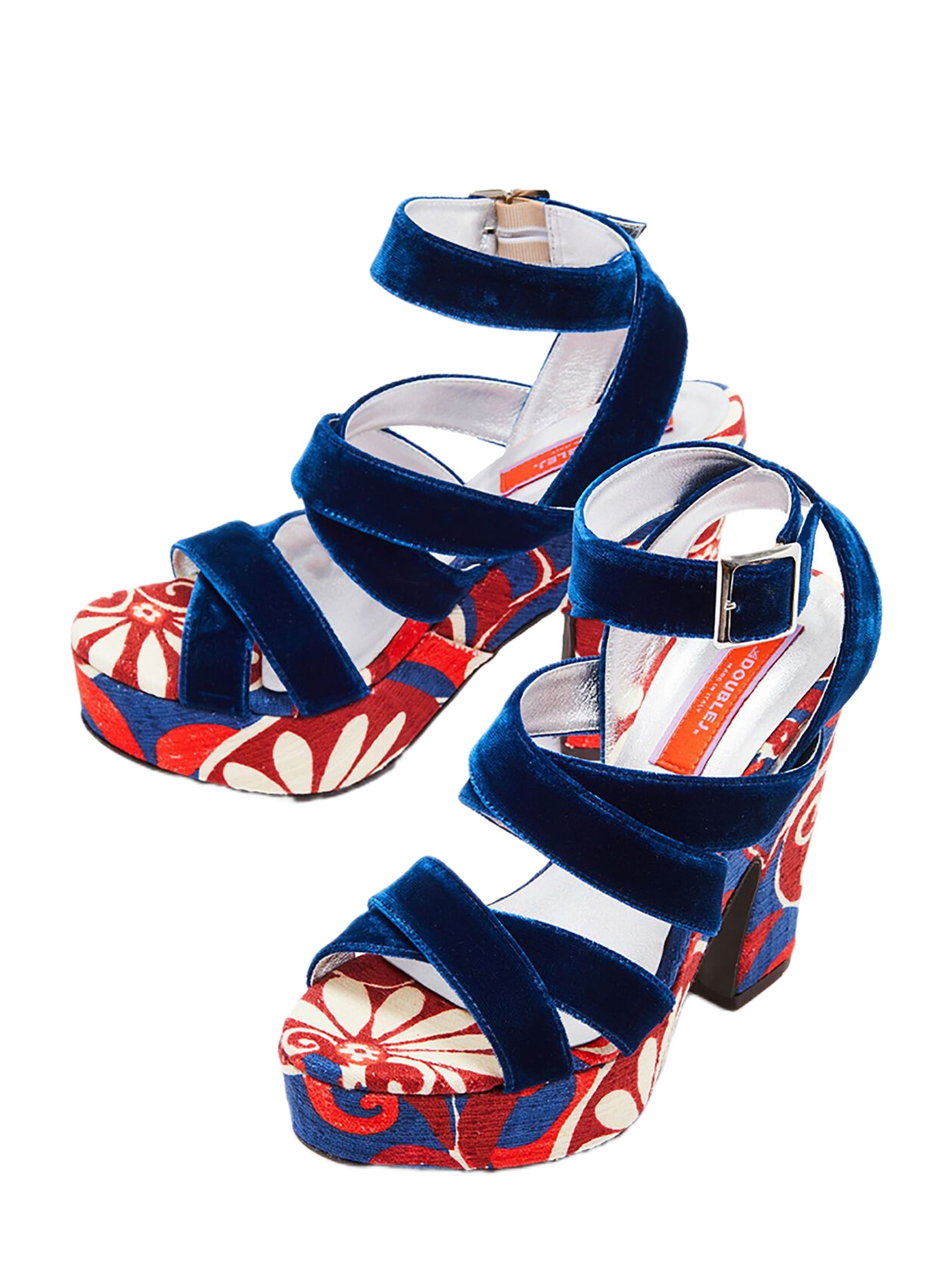 La DoubleJ Medal Wedge Moonflower Navy at Nordstrom - 2