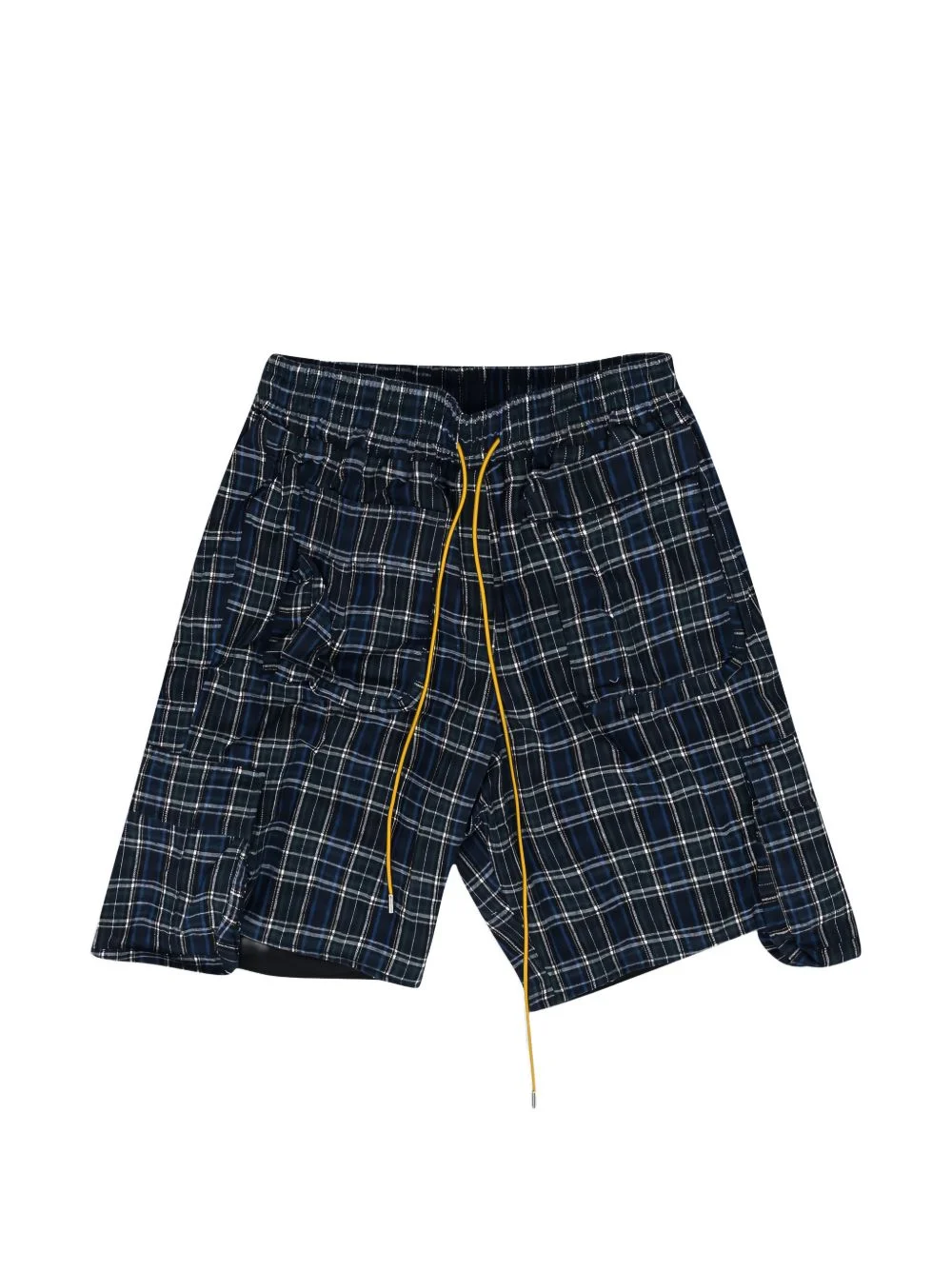 plaid drawstring shorts - 1