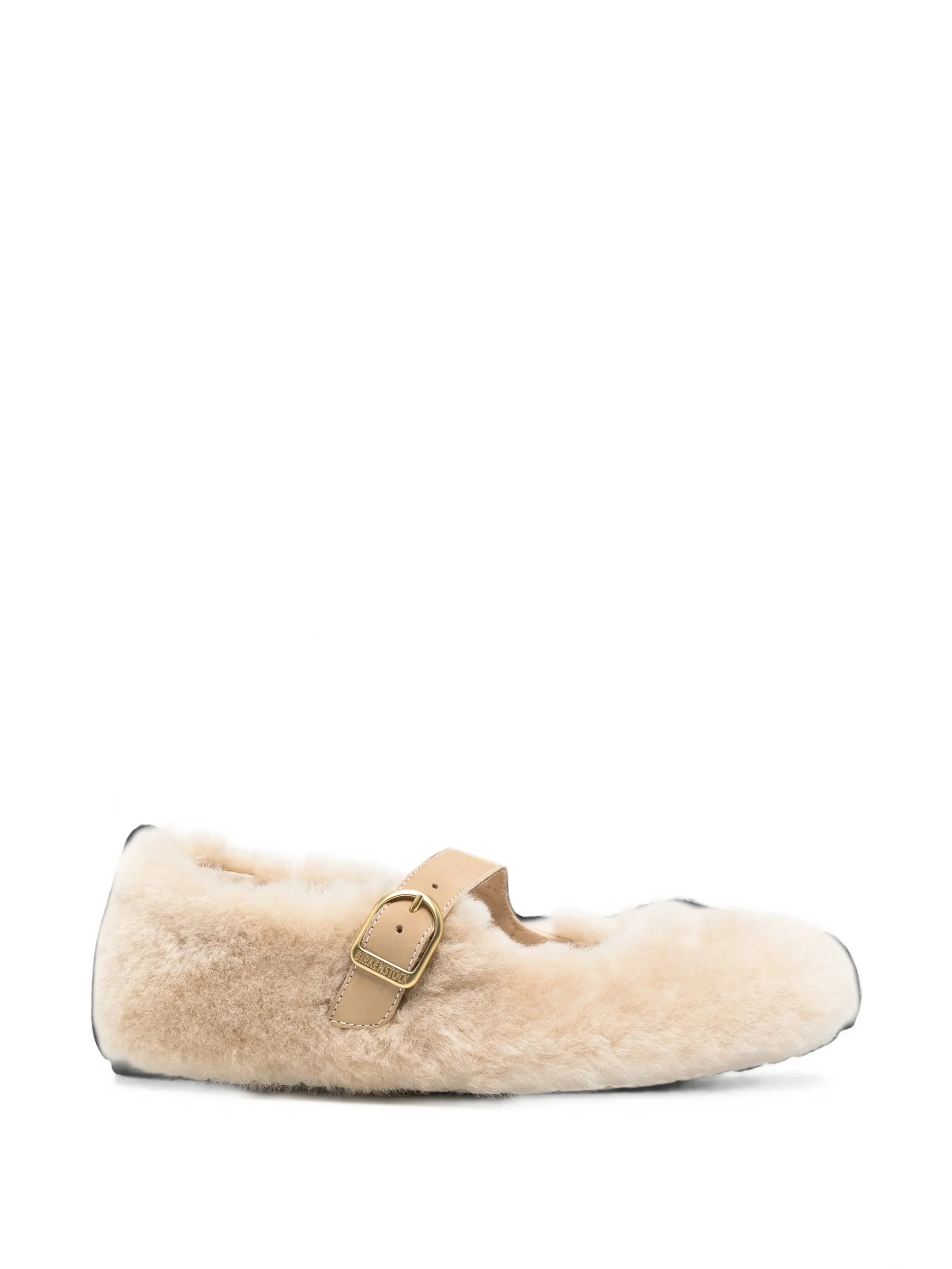 Birkenstock Santa Clarita Shearling Buckle-strap Ballet Flats - 1