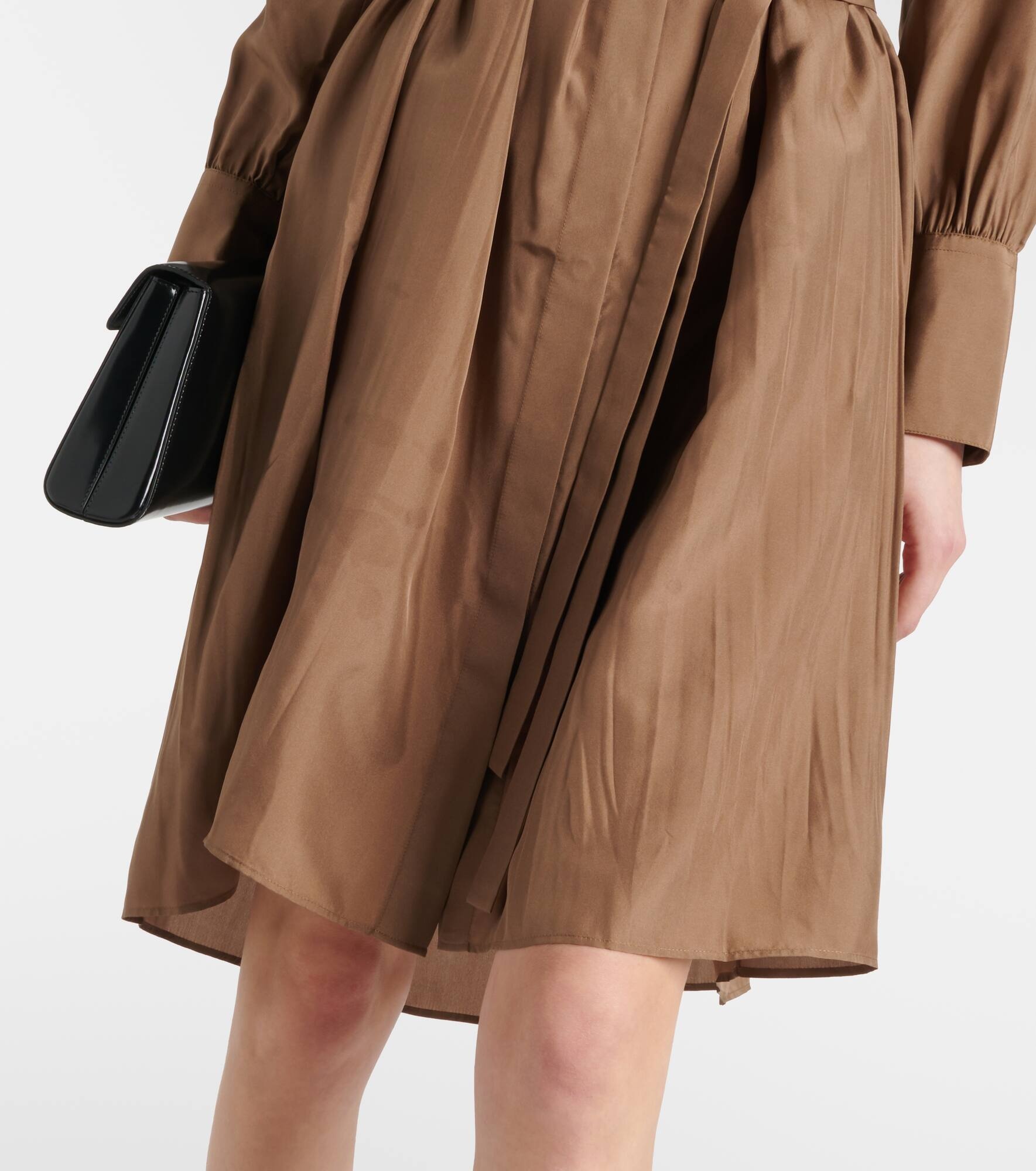 Danton pleated silk shirt dress - 5