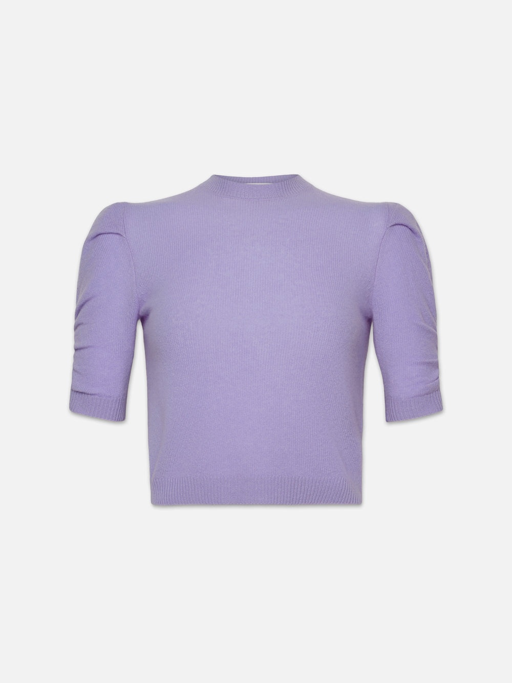 Ruched Sleeve Cashmere Sweater in Lilac - 1