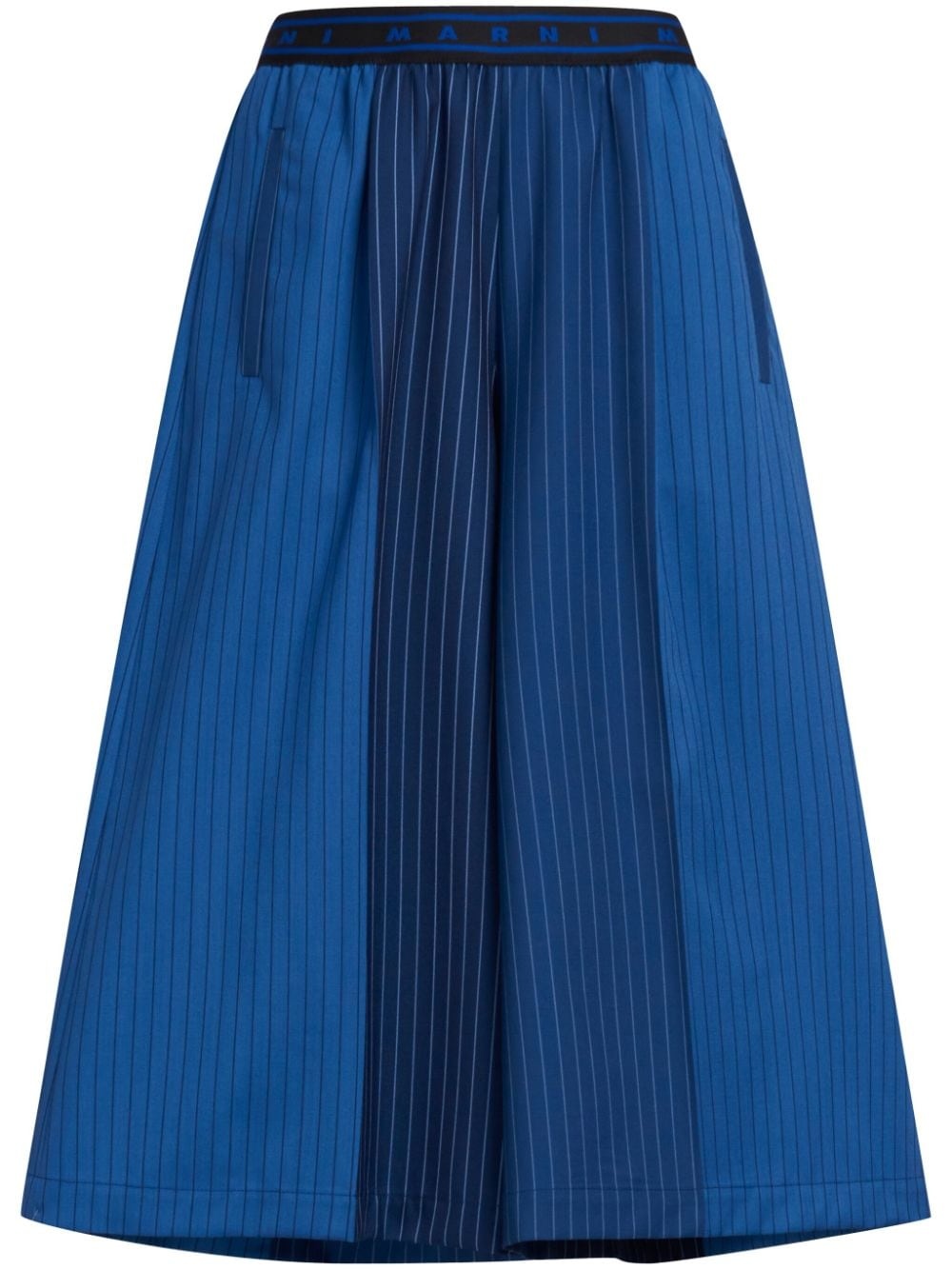 colour-block pinstriped culottes - 1