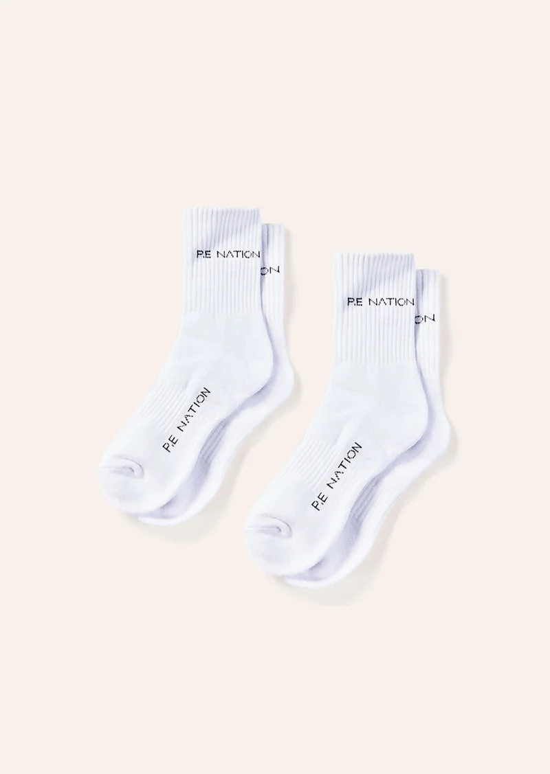 SIGNATURE SOCKS 2 PACK IN WHITE - 1