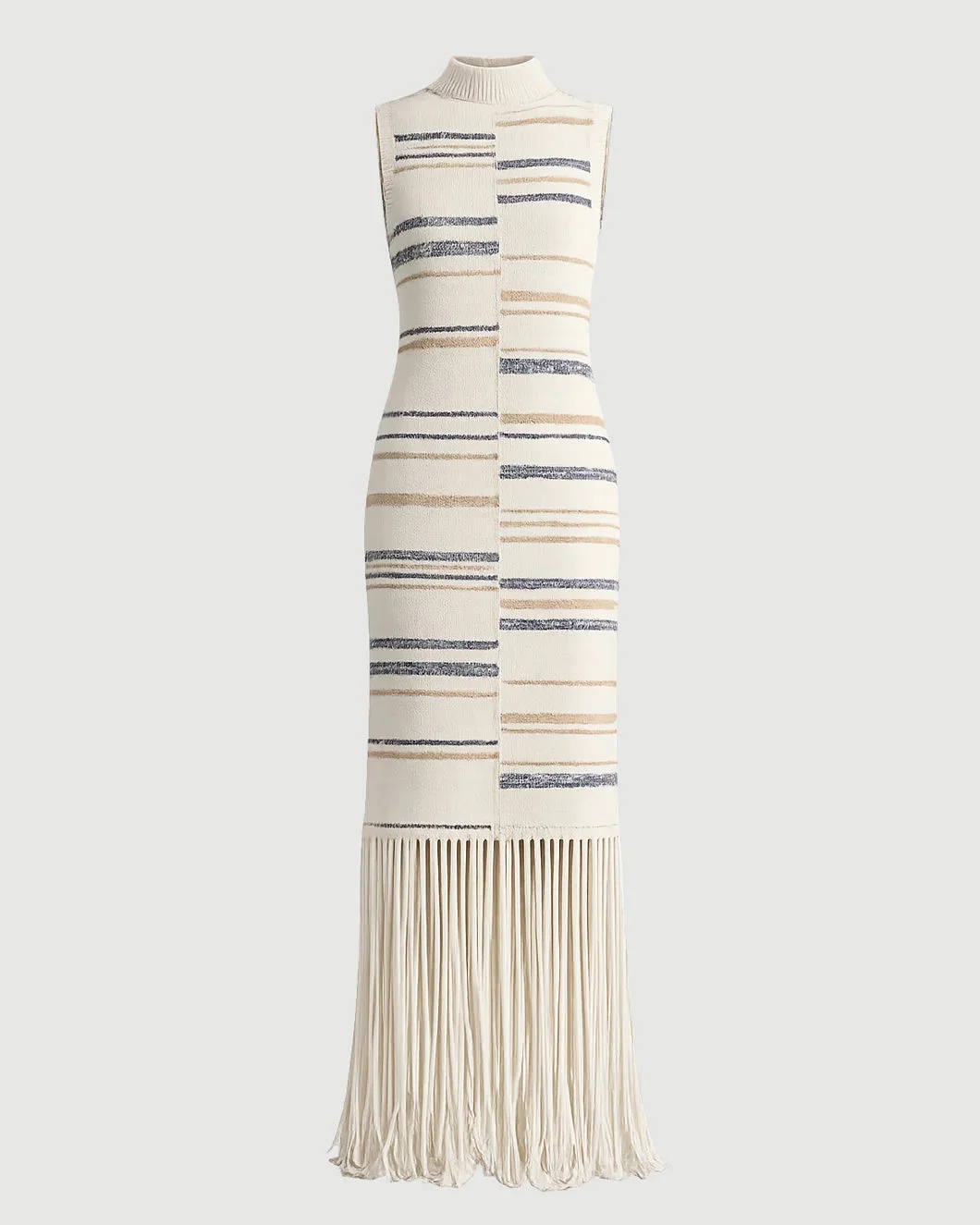 FRINGE SLEEVELESS DRESS - 1