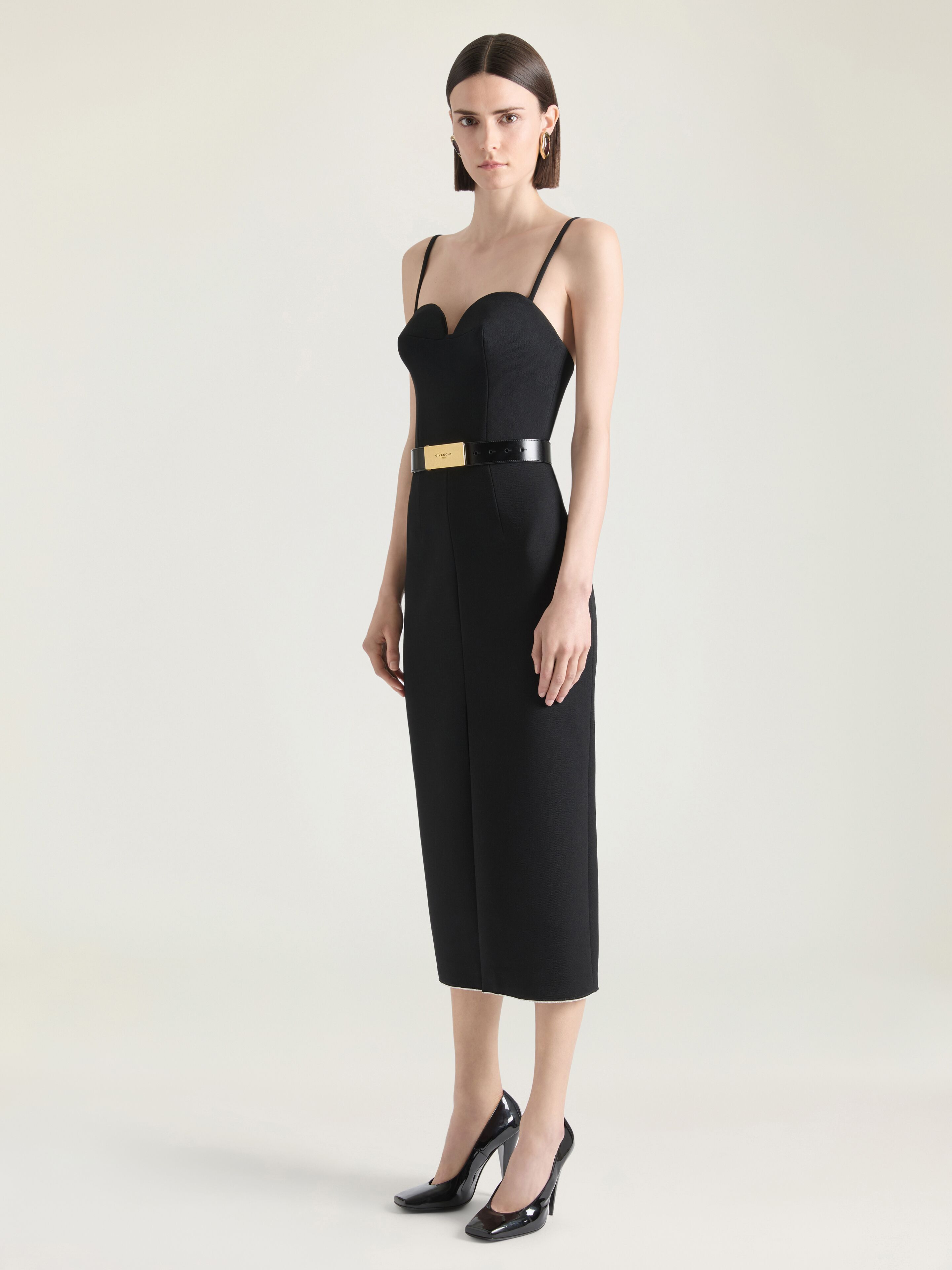 SWEETHEART NECKLINE DRESS IN WOOL - 2
