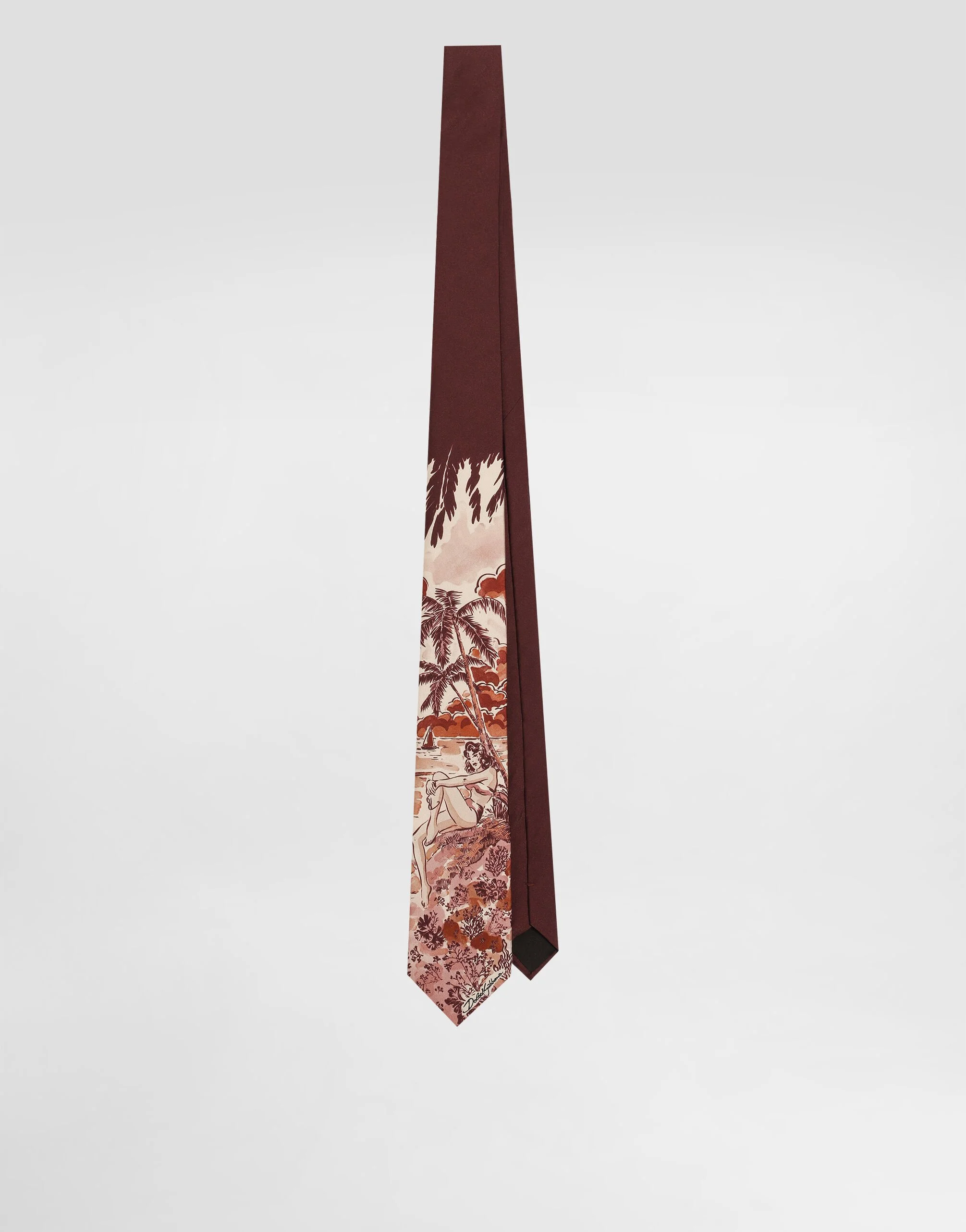 Pin-up print silk tie - 1