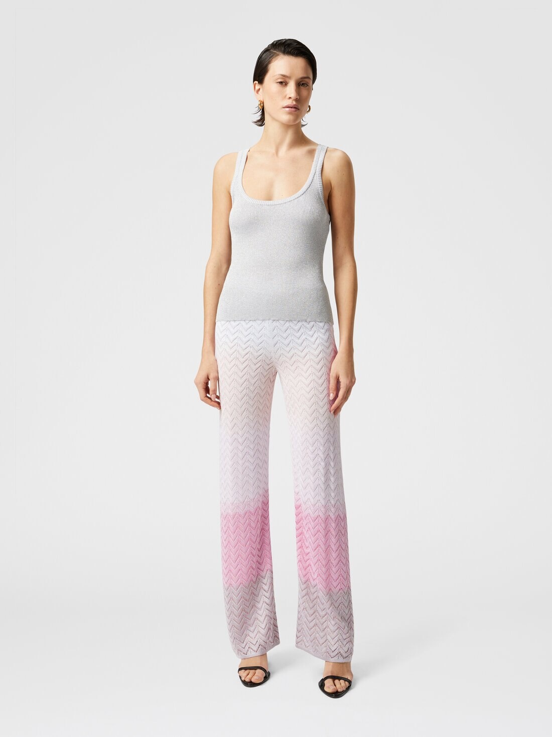 Straight trousers in gradient chevron viscose - 2