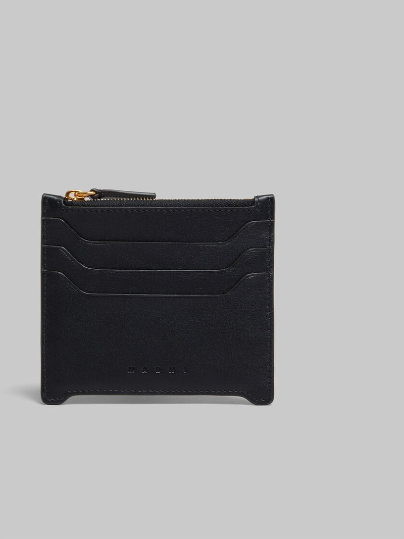 Marni BLACK LEATHER TRUNKAROO CARD CASE outlook