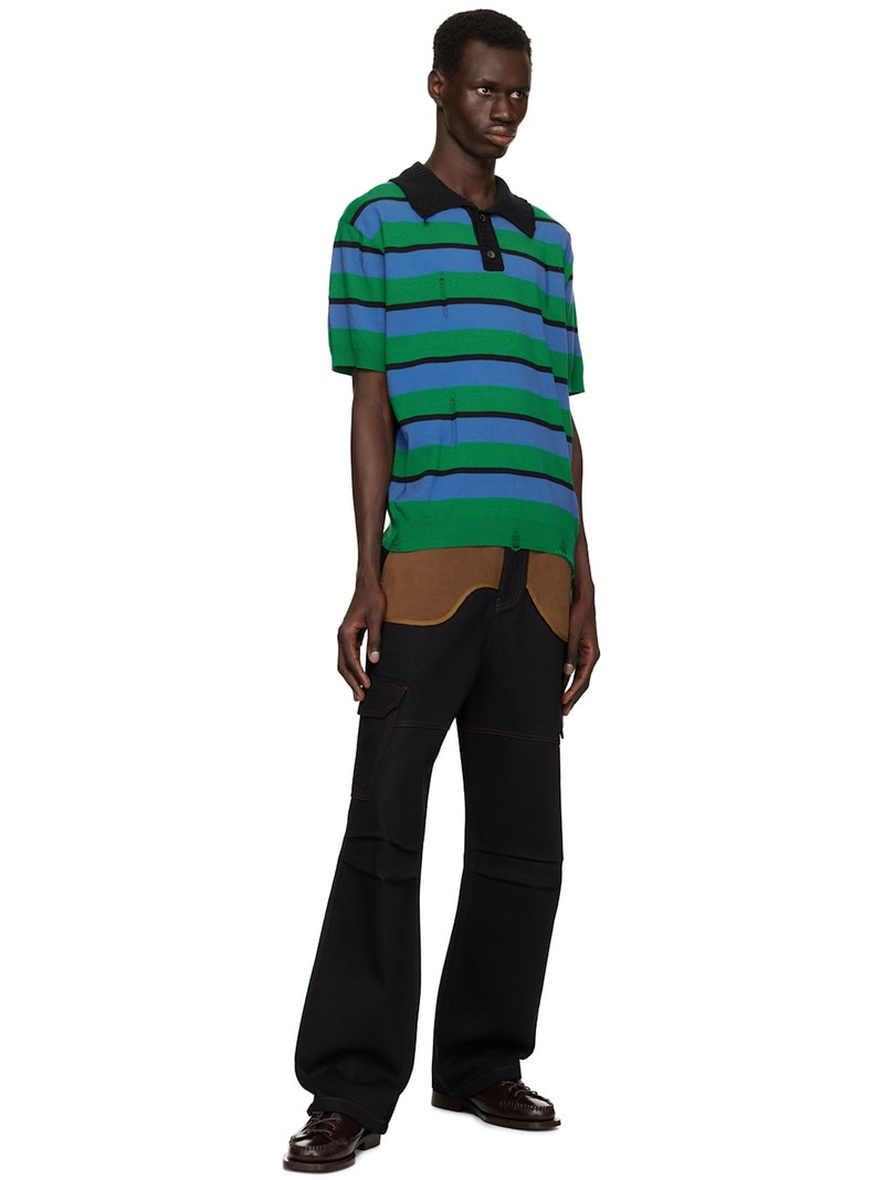 Andersson Bell Multicolor Damaged Stripe Polo outlook