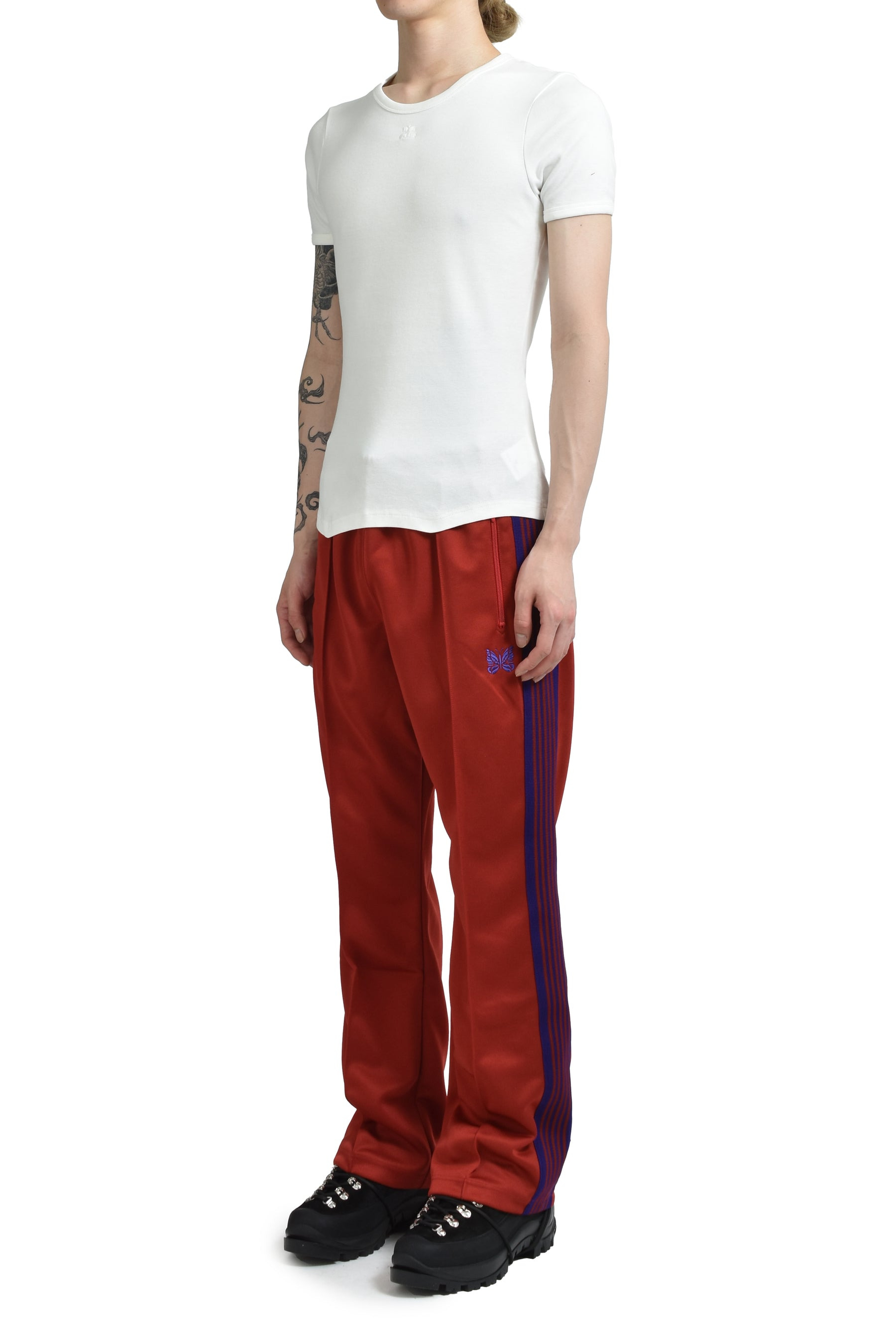 BOOT-CUT TRACK PANT - POLY SMOOTH / RED - 4