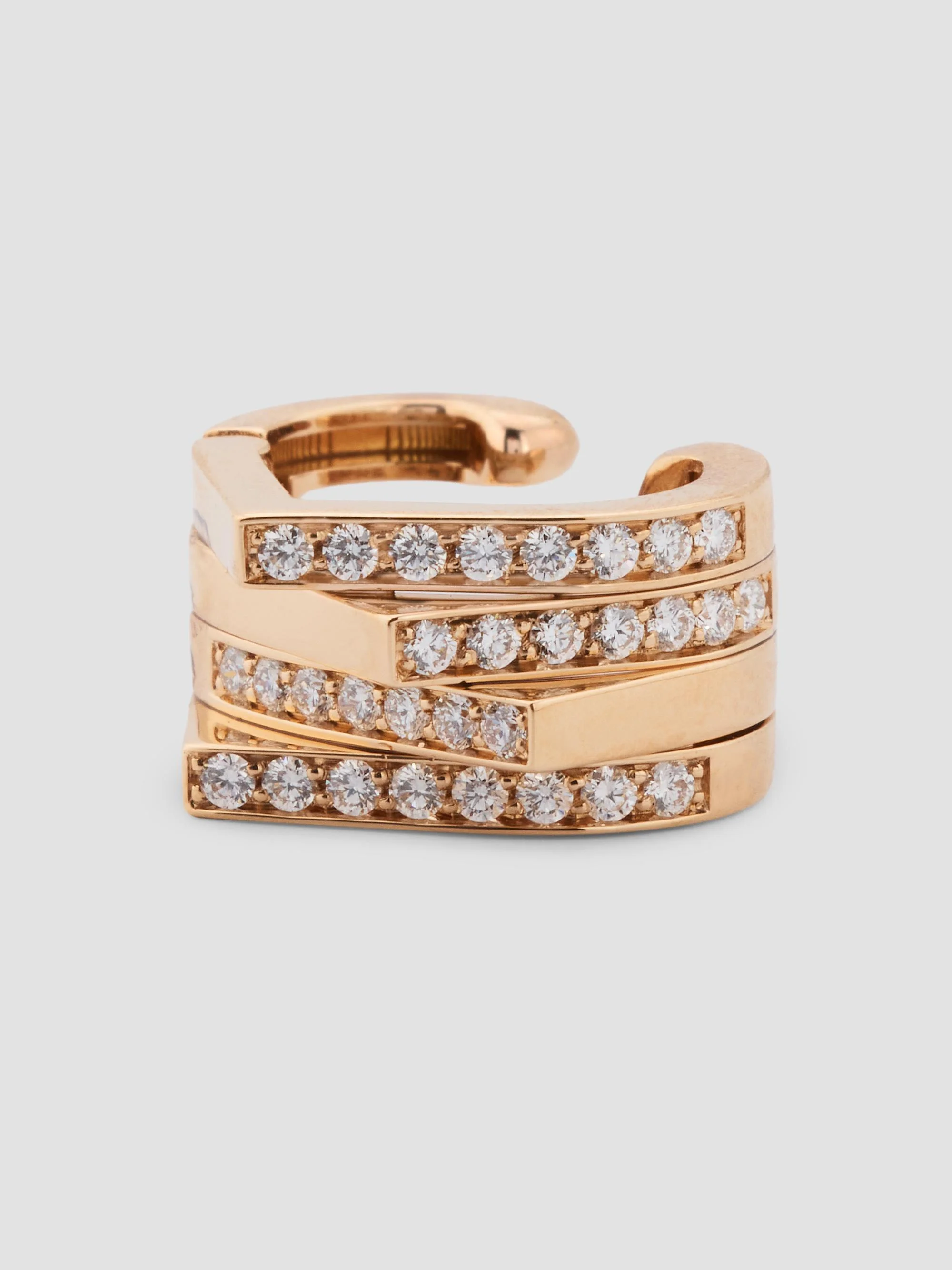 Women's Antifer 18K Rose Gold & 0.24 TCW Diamond 4-Row Ear Cuff - Pink Gold - 1